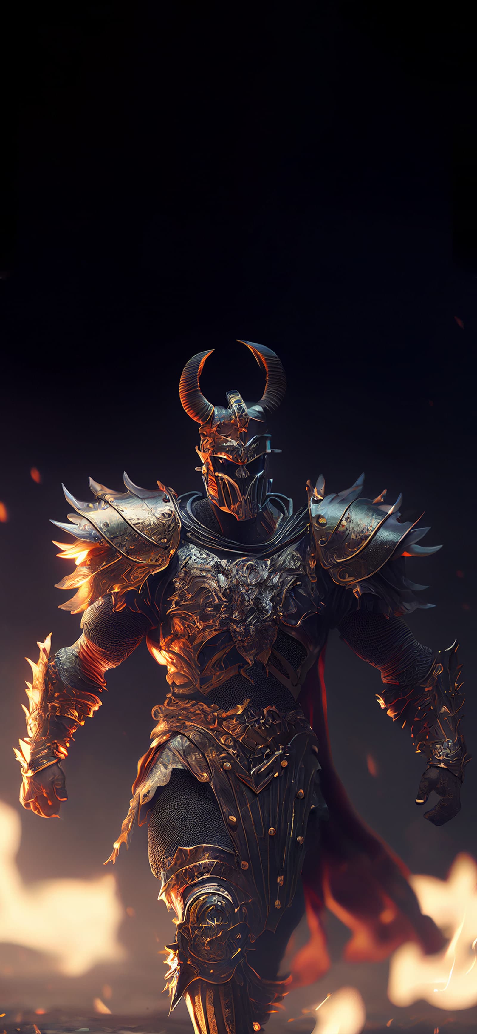 Infernal Horned Knight - Pro phone wallpaper