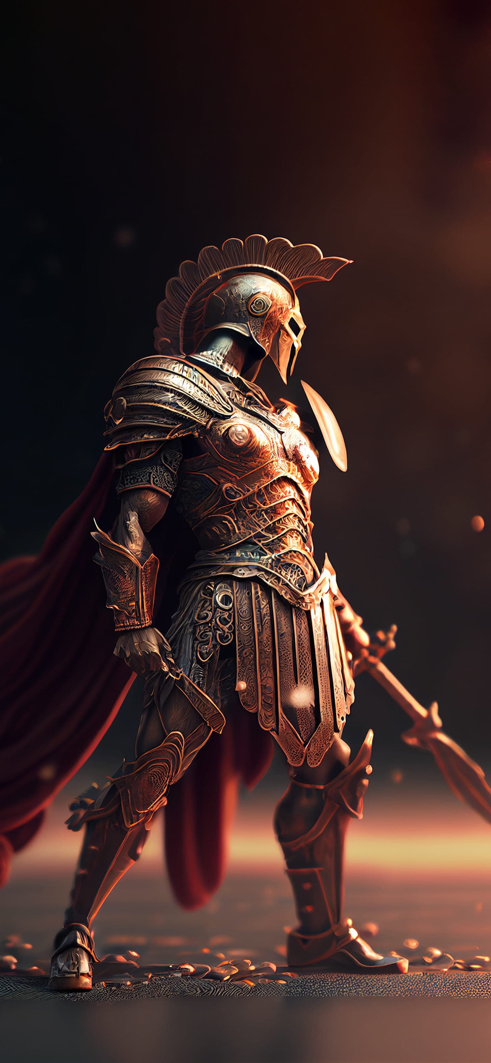 Gilded Spartan Hero - Pro phone wallpaper