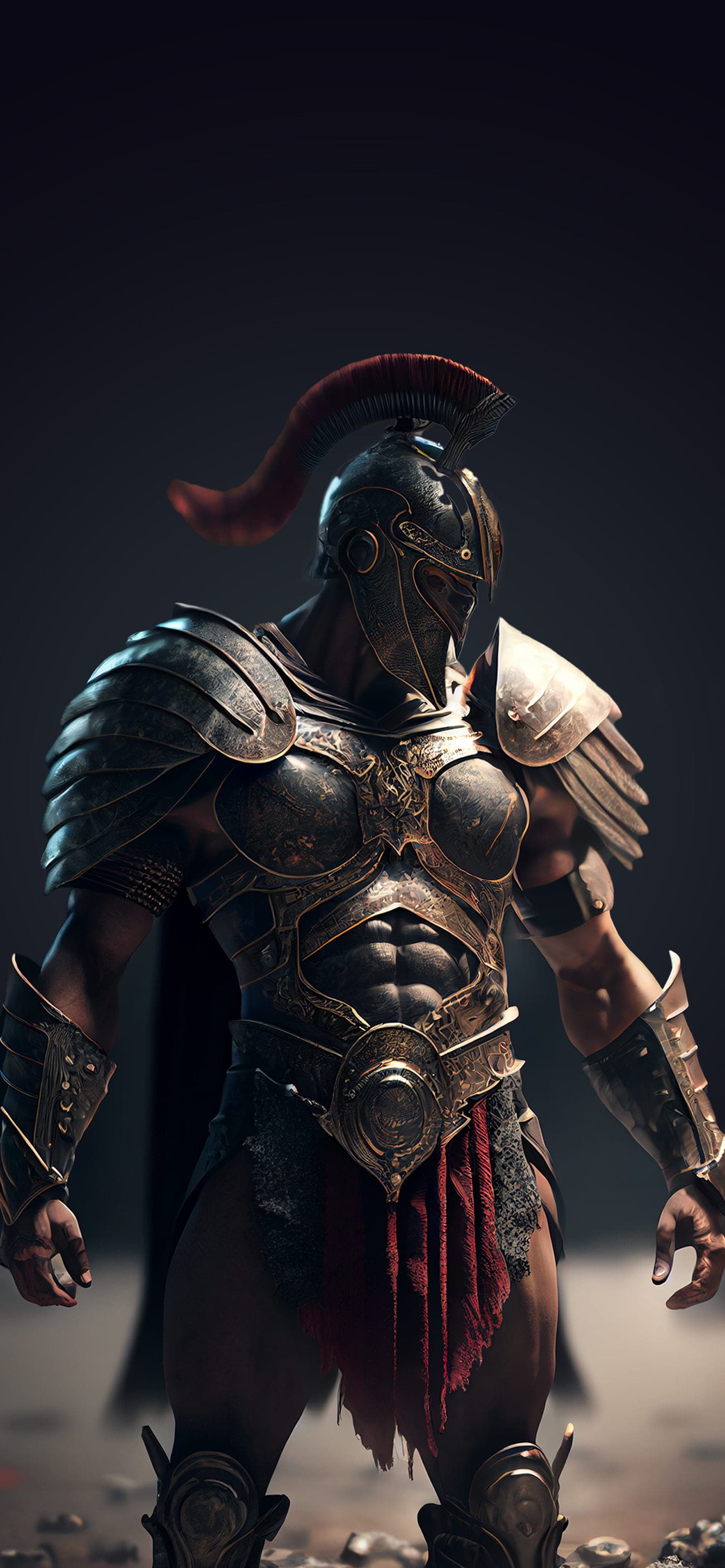 Muscular Bronze Gladiator - Pro phone wallpaper