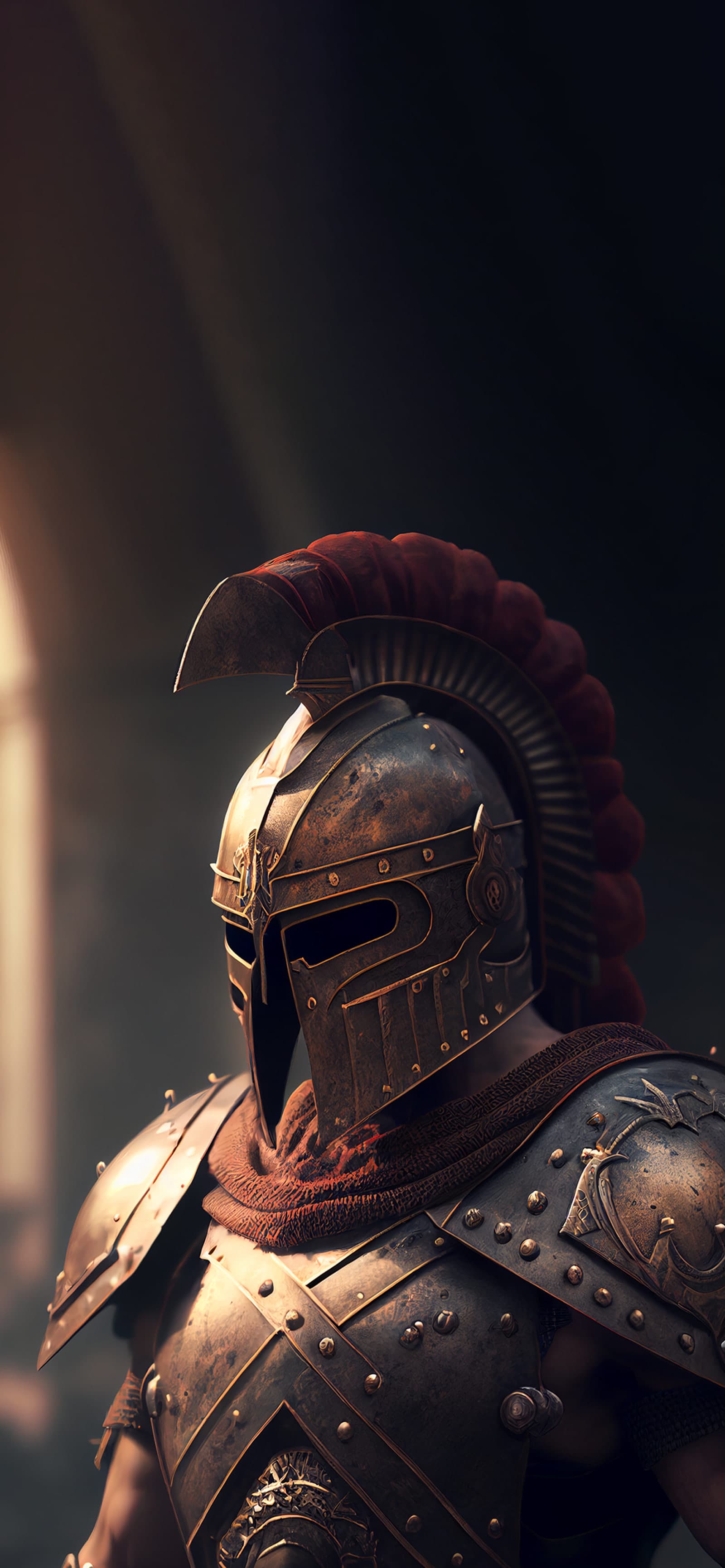 Stoic Armored Gaze - Pro phone wallpaper