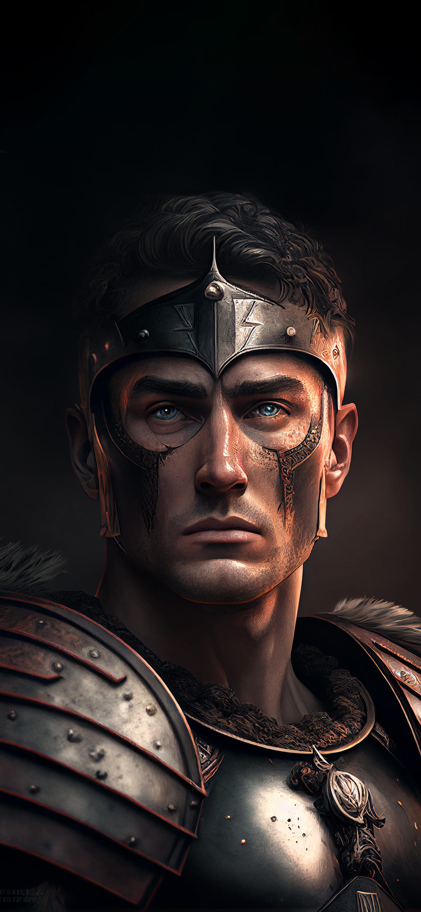 Armored Warrior Gaze - Pro phone wallpaper