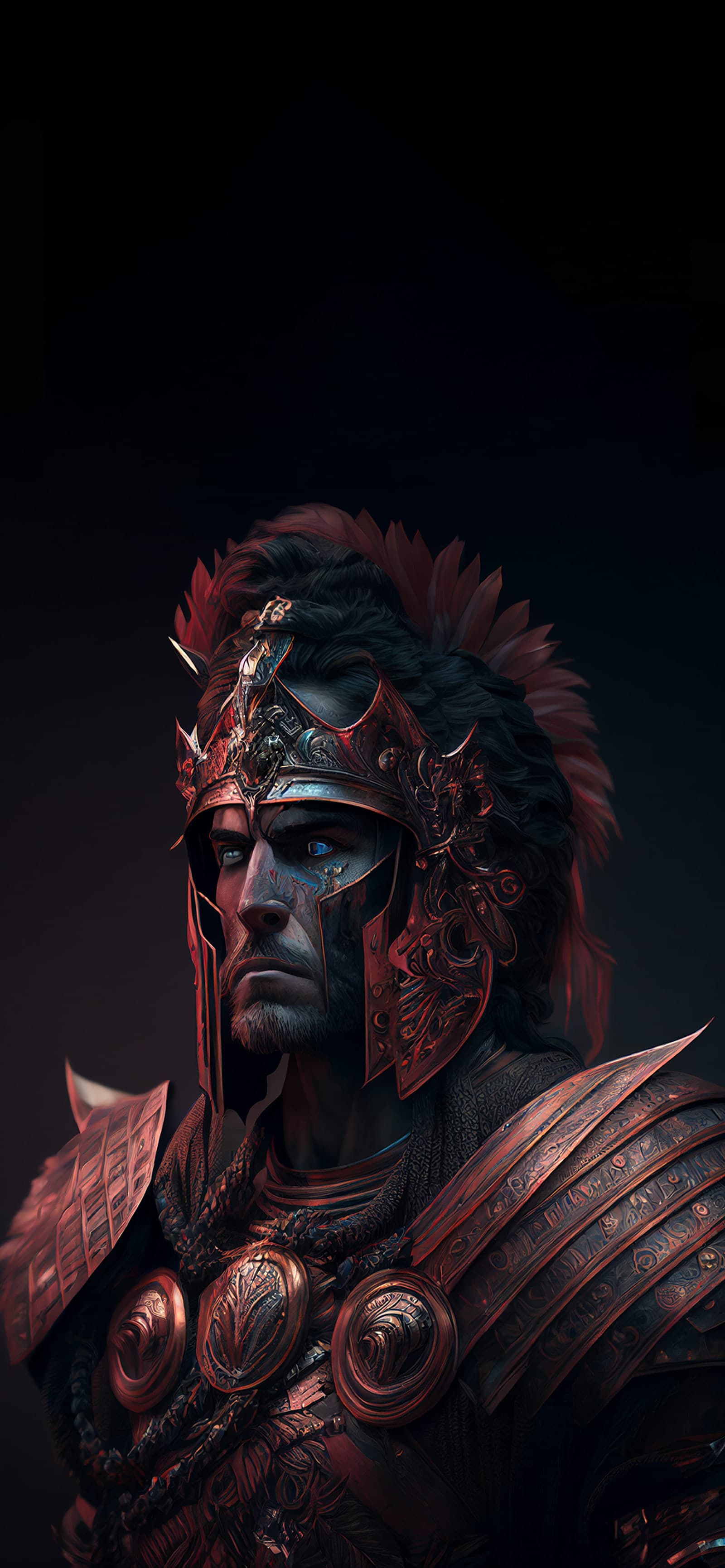 Crimson Knight Stare - Pro phone wallpaper