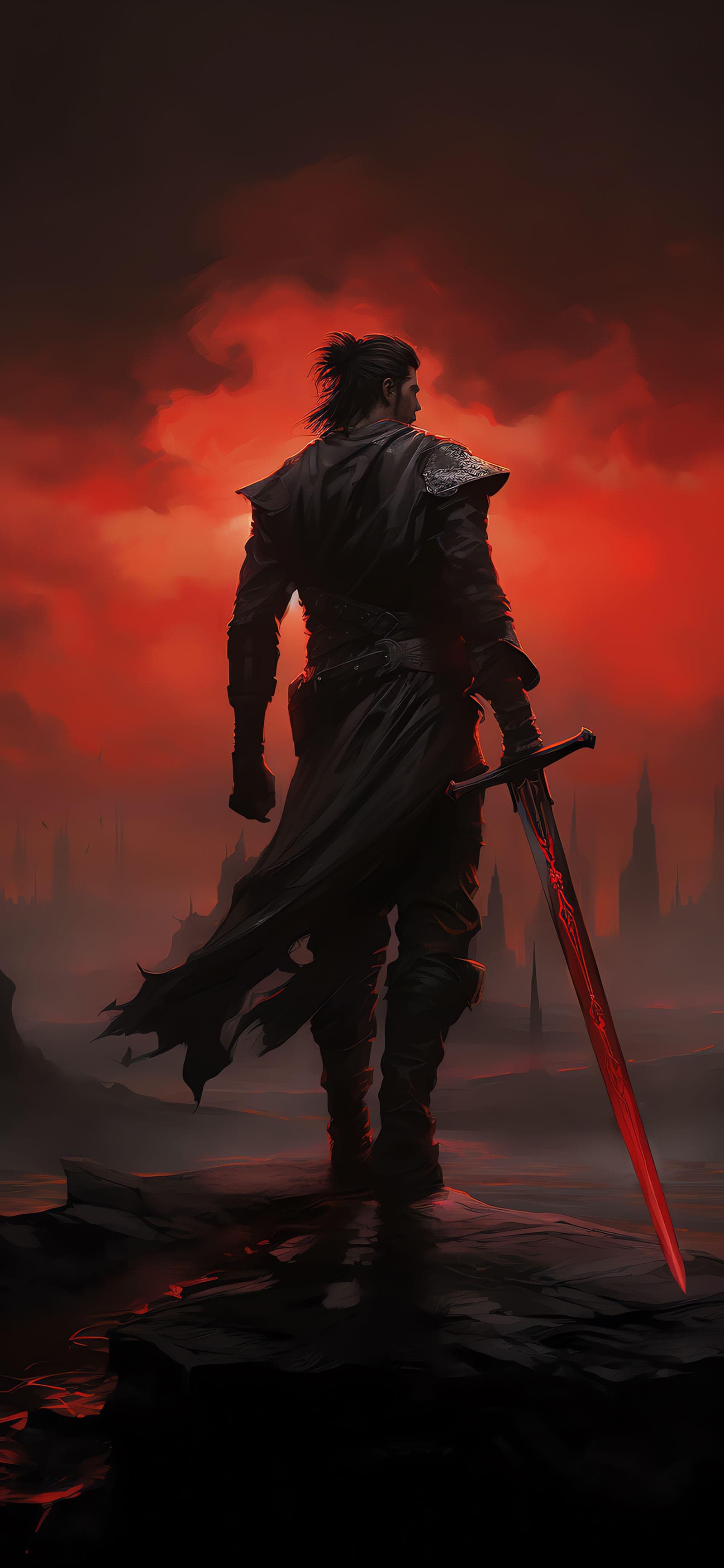 Crimson Knight - Pro phone wallpaper