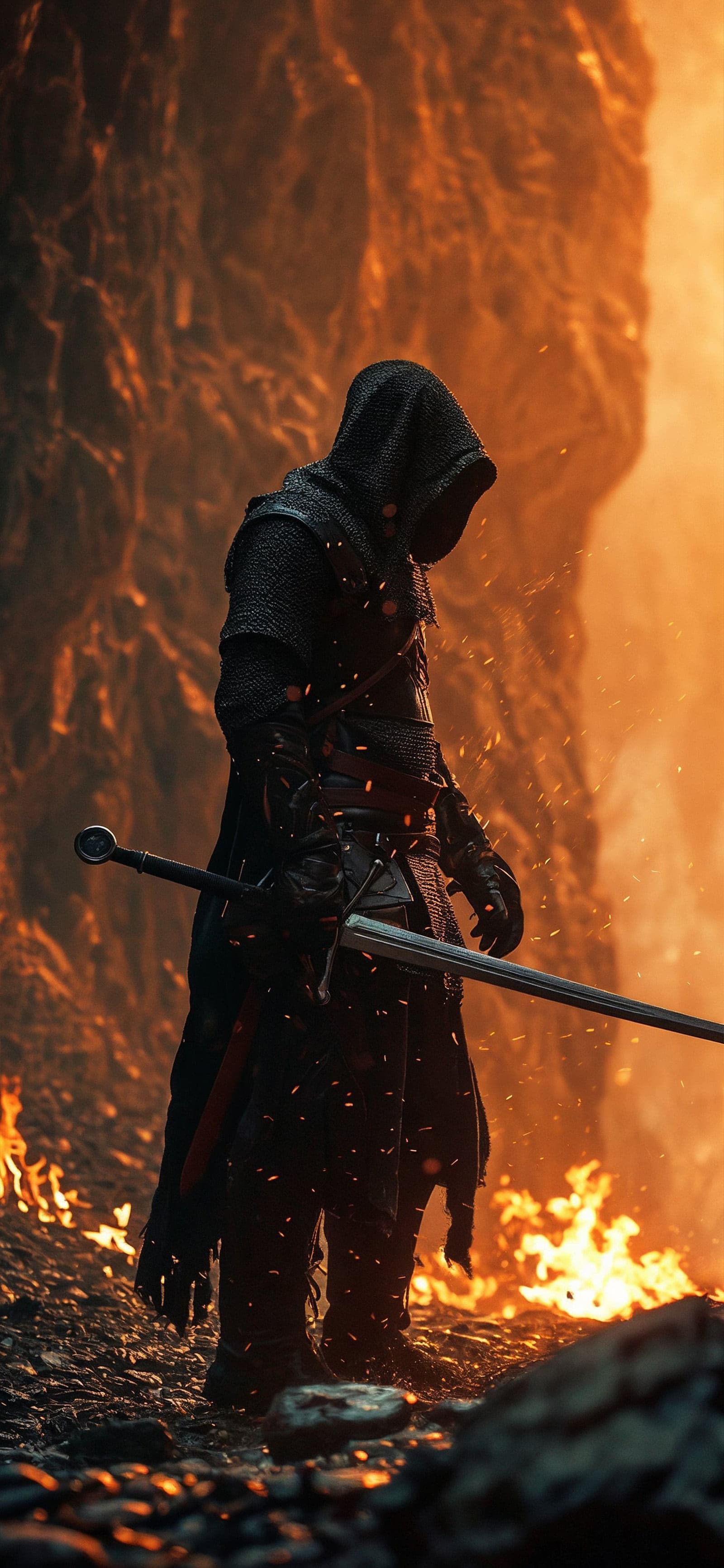 Dark Knight Fire - Pro phone wallpaper