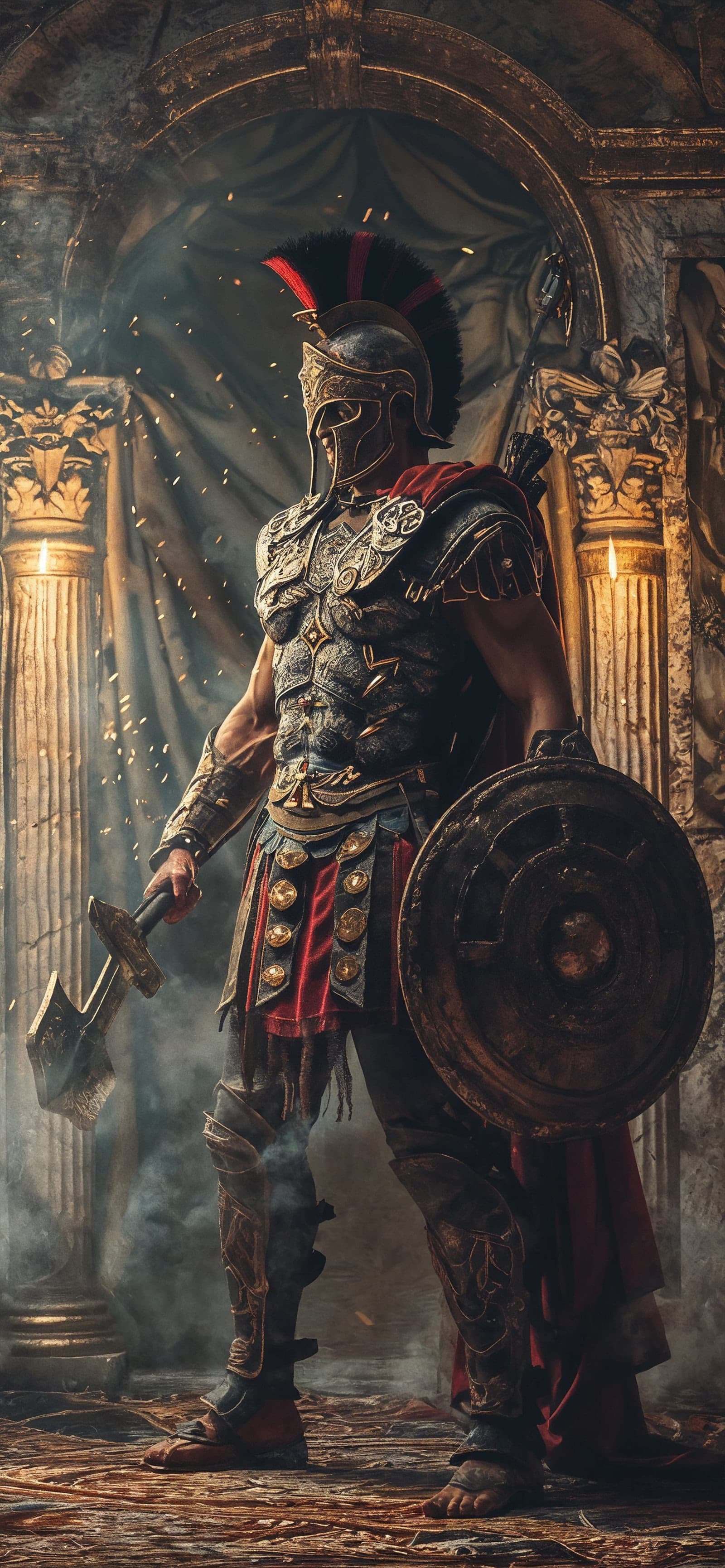 Ancient Warrior Stance - Pro phone wallpaper