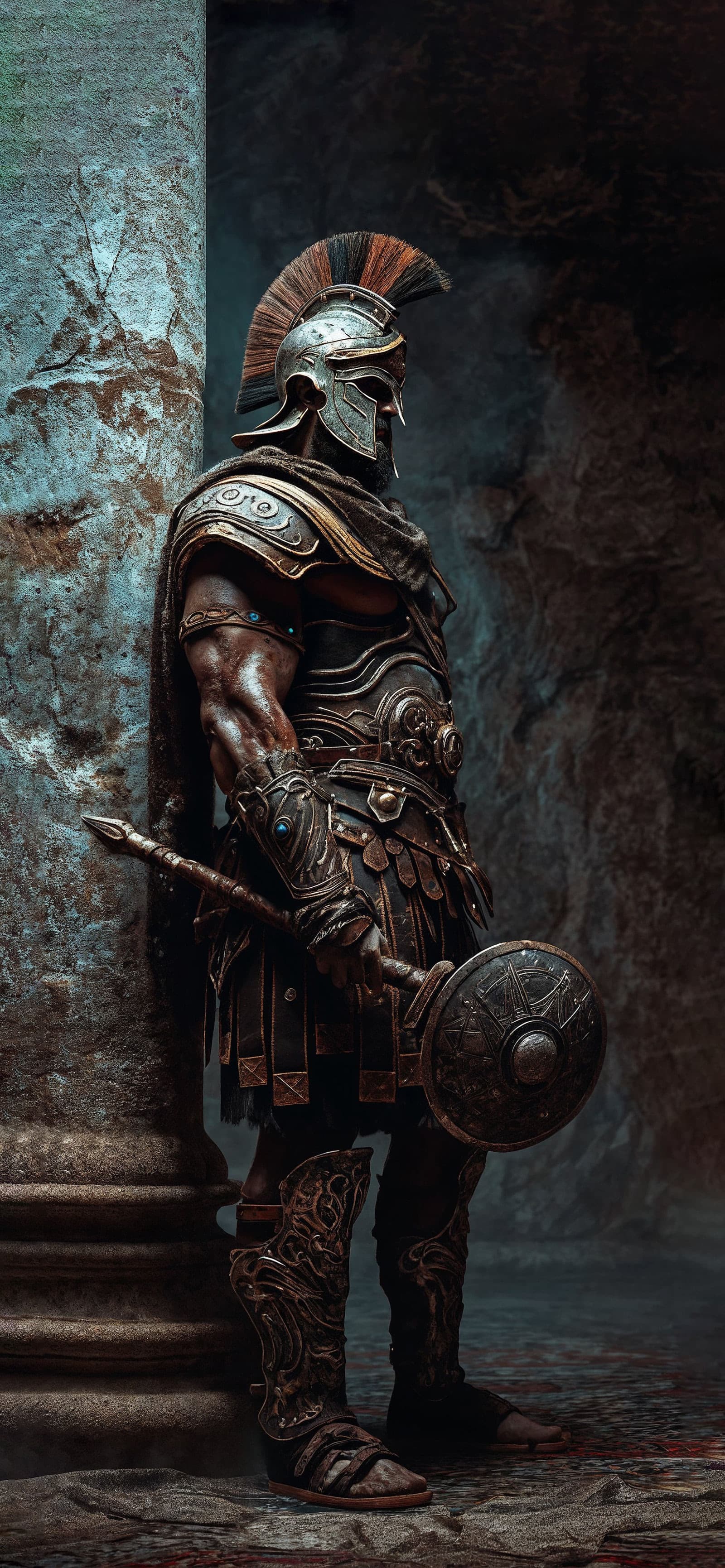 Armored Guardian Stand - Pro phone wallpaper
