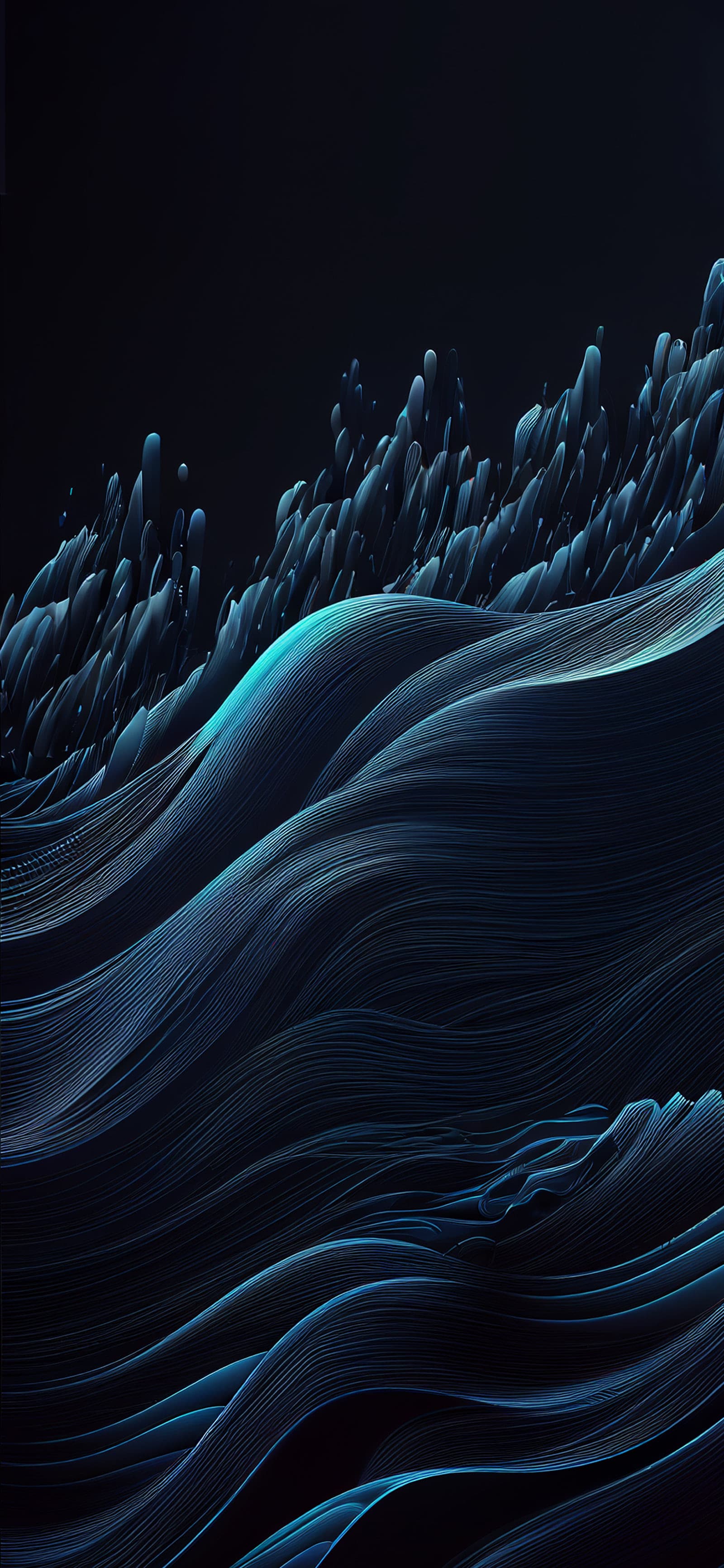 Dark Aqua Ridges - Pro phone wallpaper