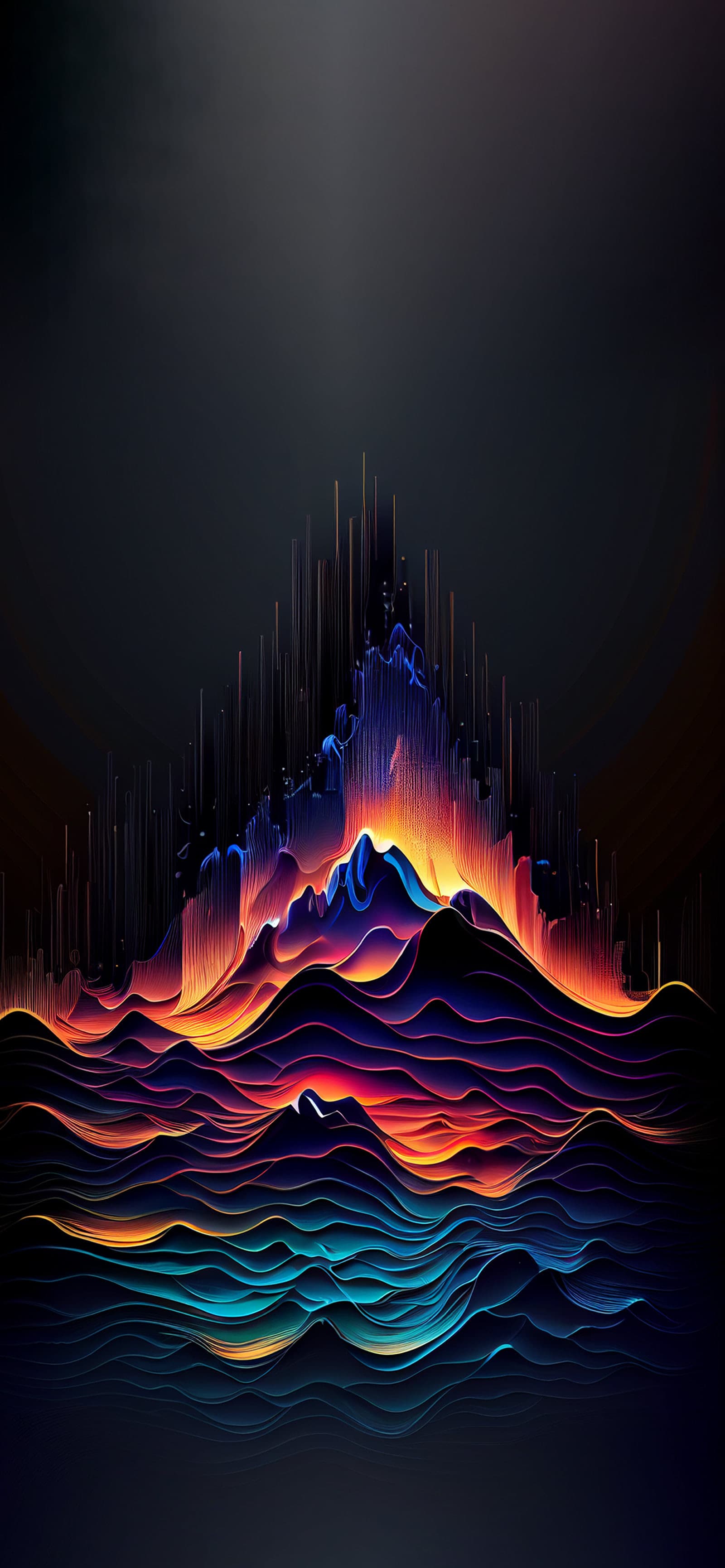 Digital Mountain Range - Pro phone wallpaper
