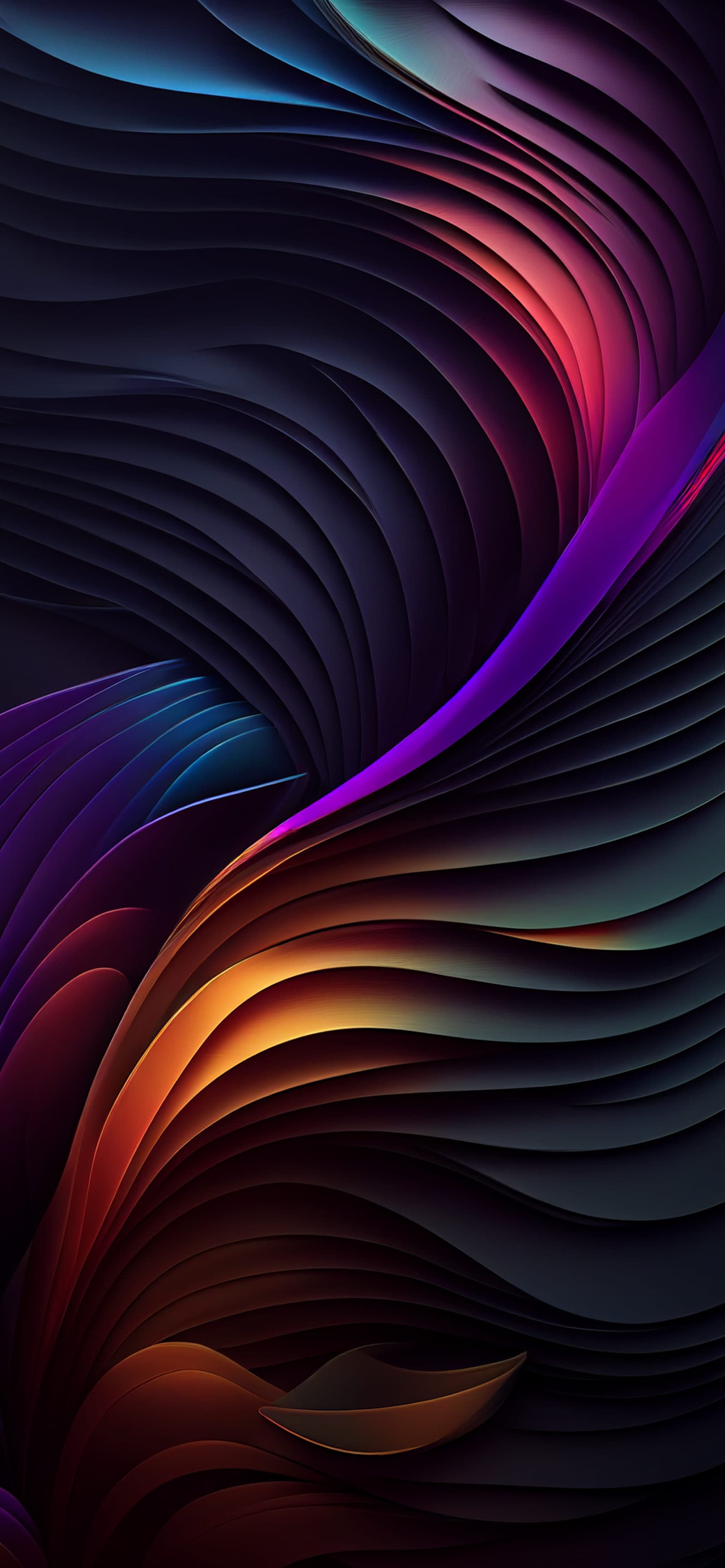 Dark Flowing Curves - Pro phone wallpaper