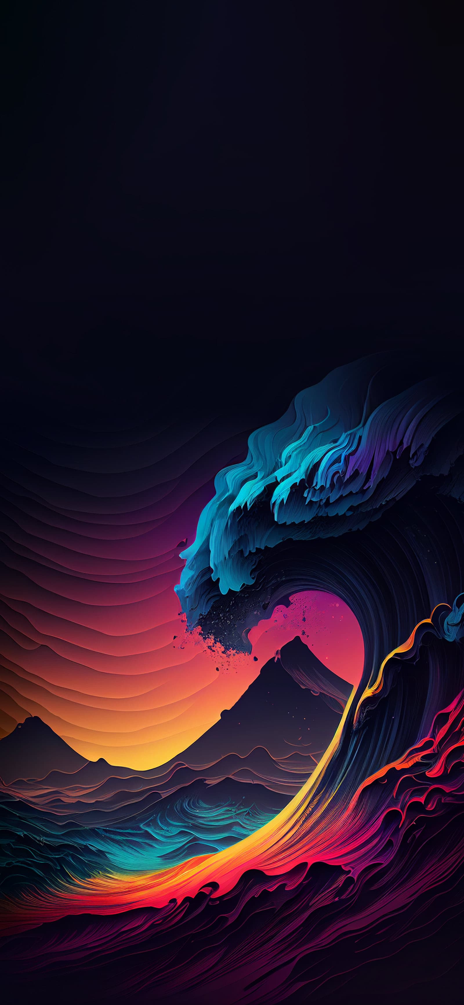 Surreal Ocean Wave - Pro phone wallpaper