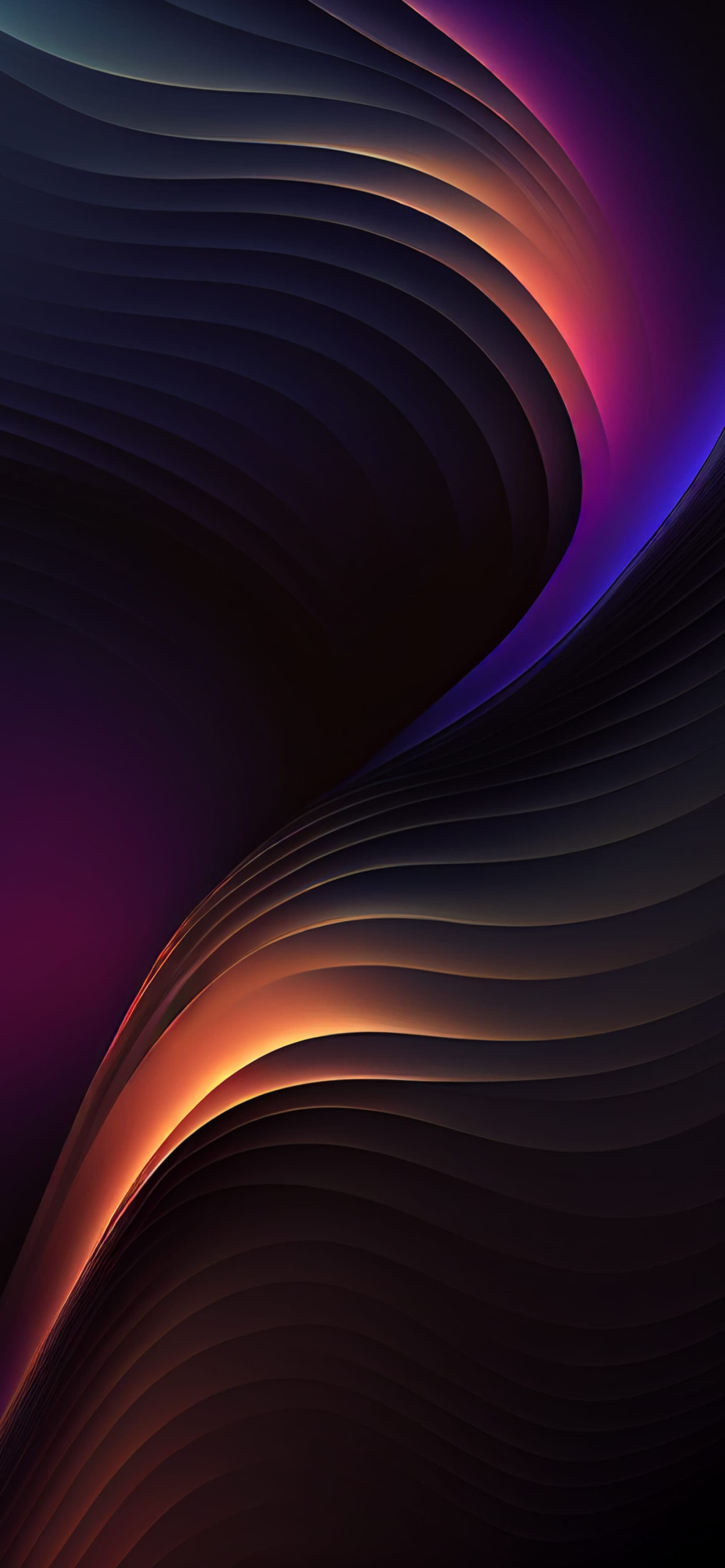 Luminous Dark Curves - Pro phone wallpaper