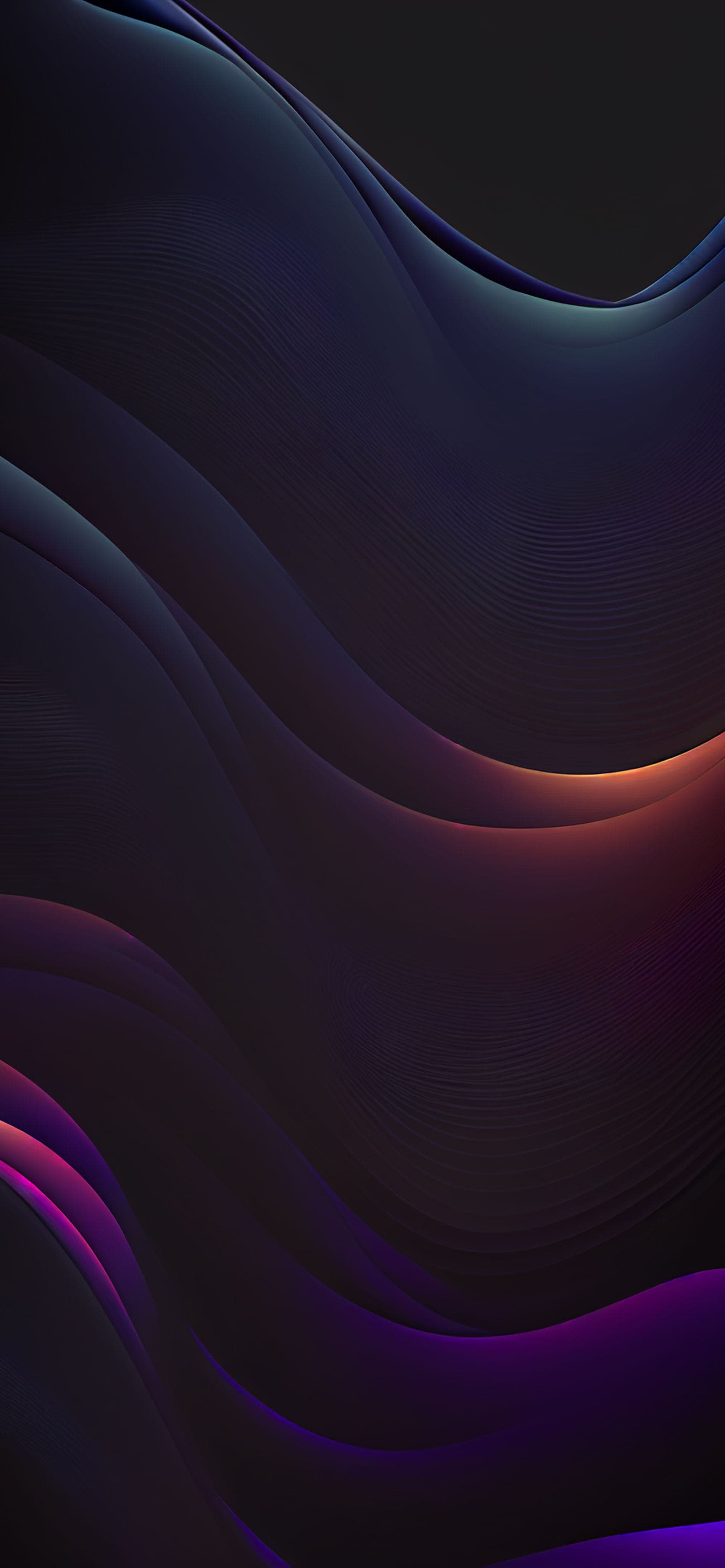 Dark Gradient Waves - Pro phone wallpaper