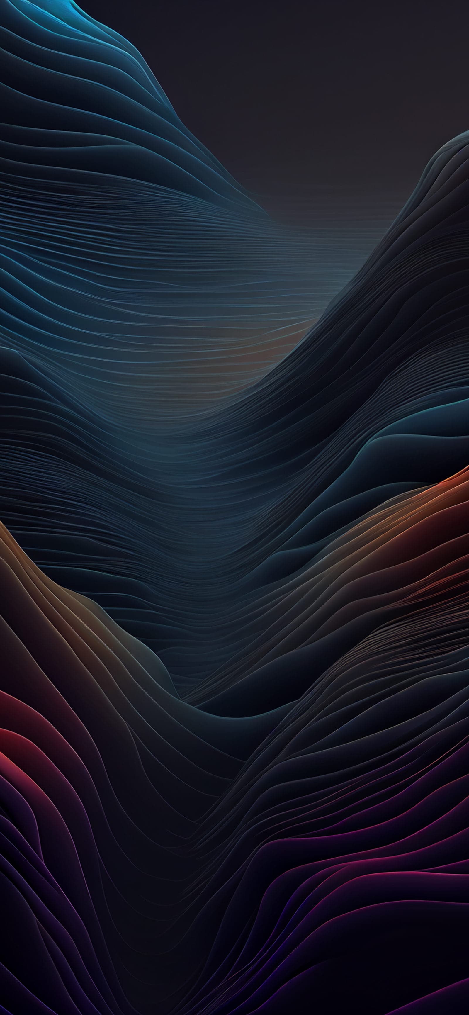 Dark Wavy Terrain - Pro phone wallpaper