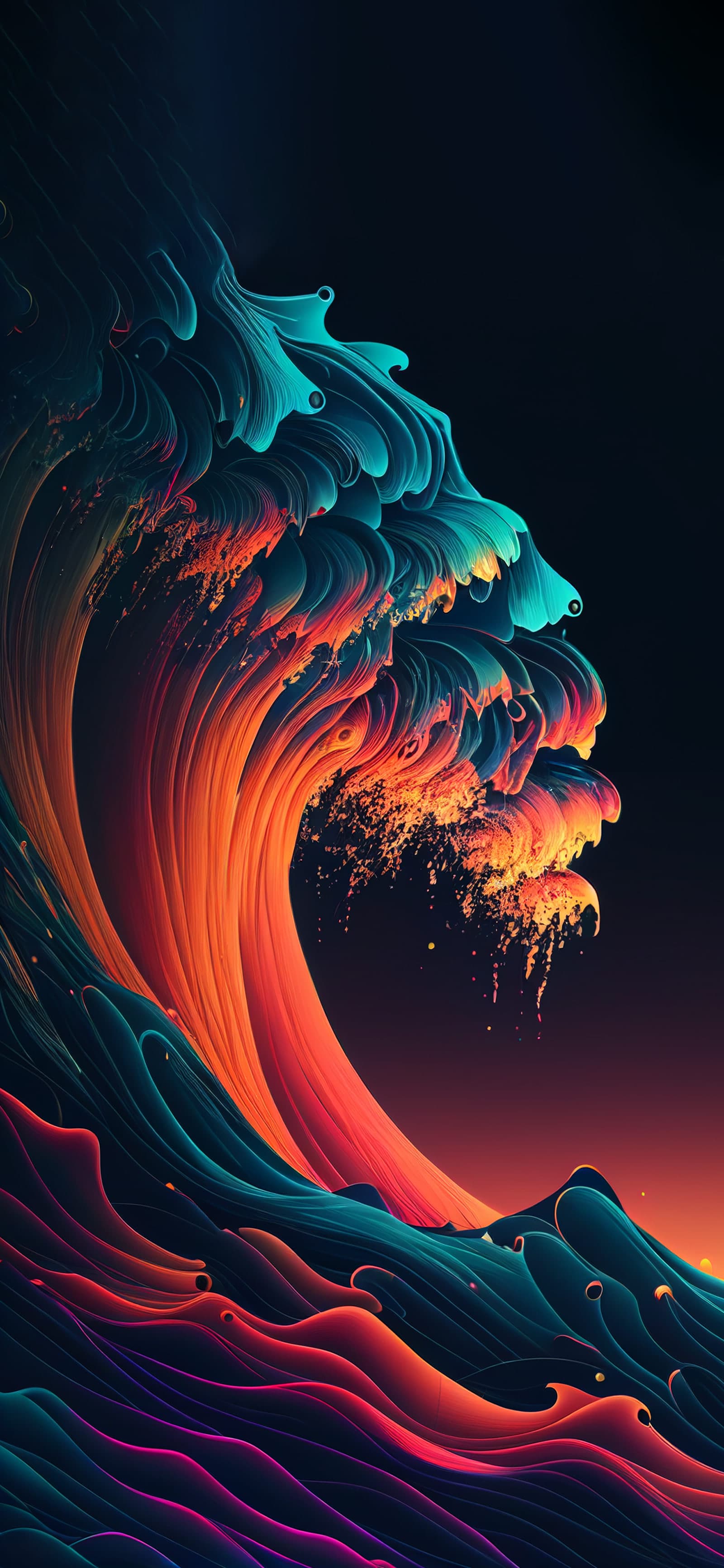 Electric Ocean Wave - Pro phone wallpaper