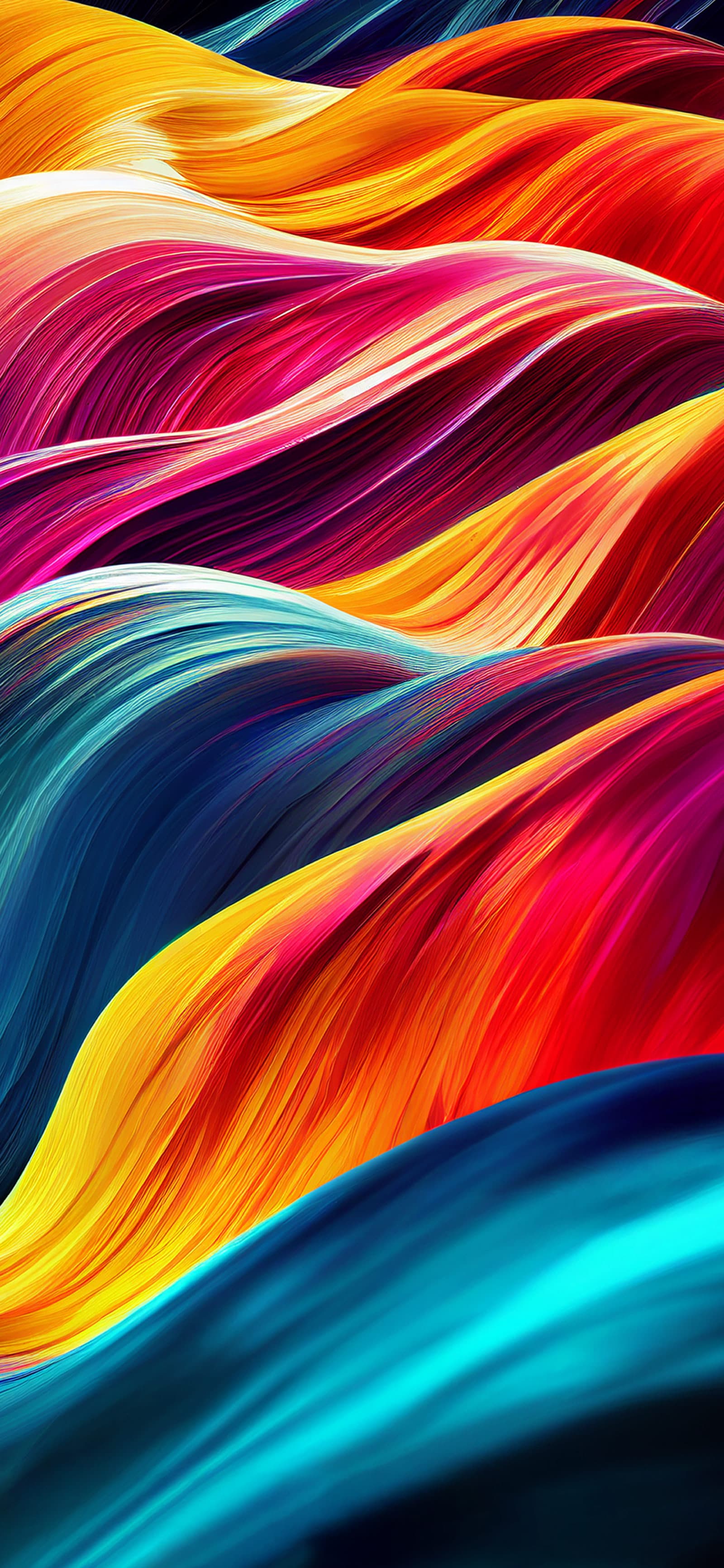 Colorful Abstract Waves - Pro phone wallpaper