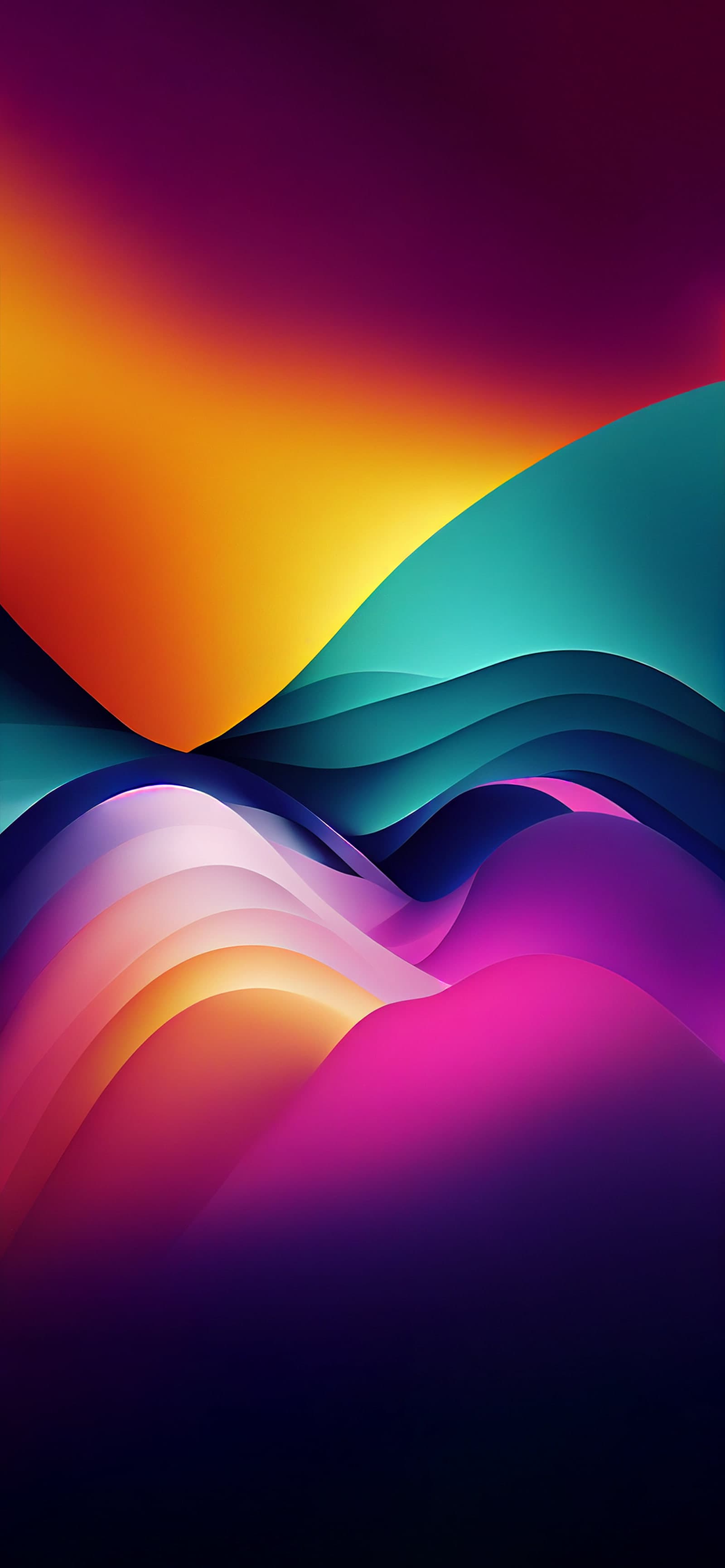 Pastel Mountain Range - Pro phone wallpaper