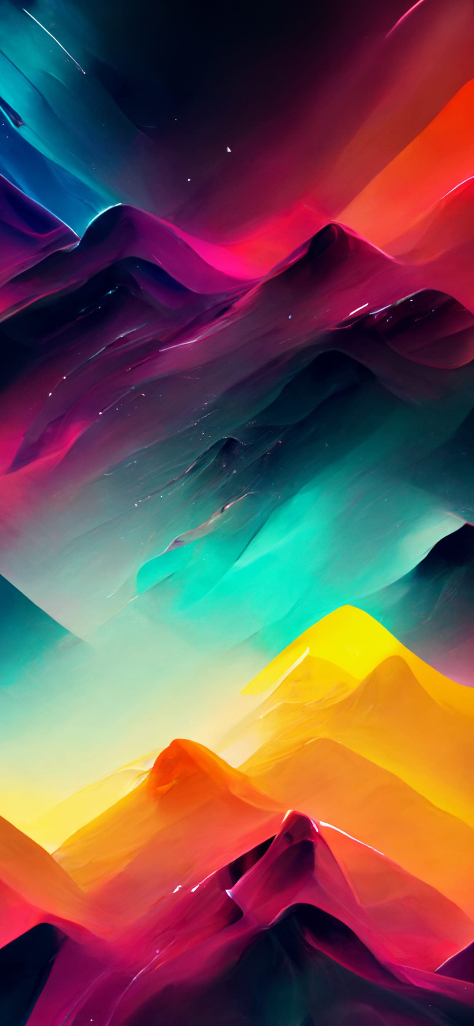 Neon Mountain Peaks - Pro phone wallpaper