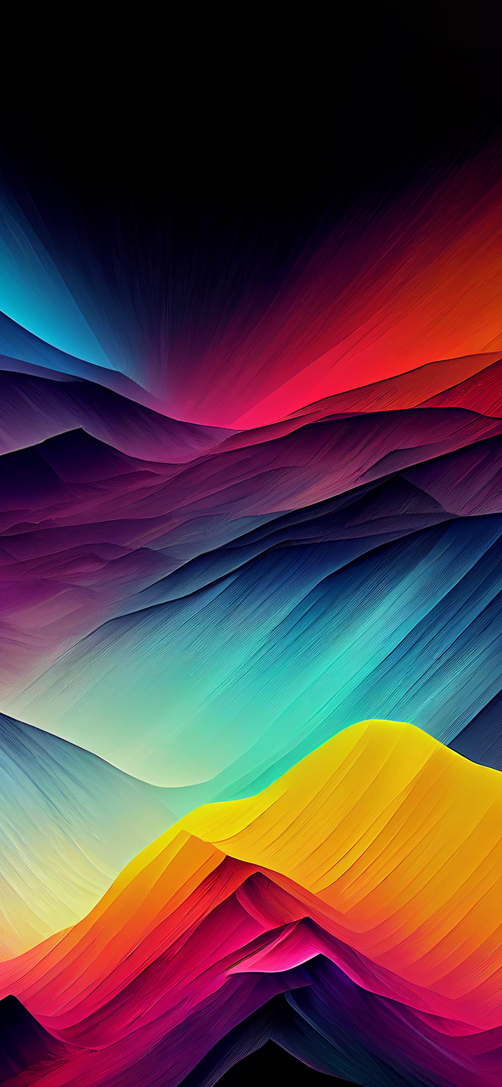 Radiant Mountain Layers - Pro phone wallpaper