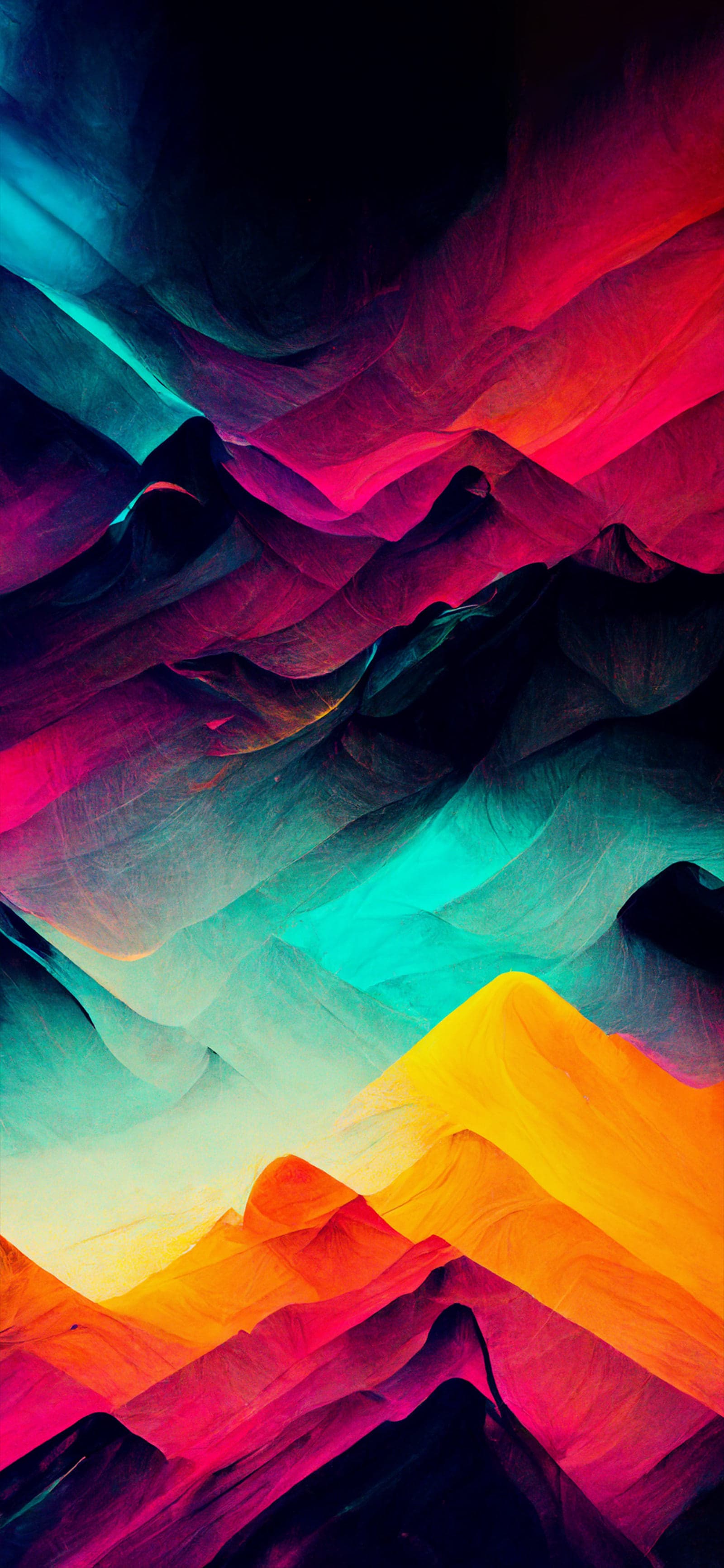 Neon Mountain Range - Pro phone wallpaper