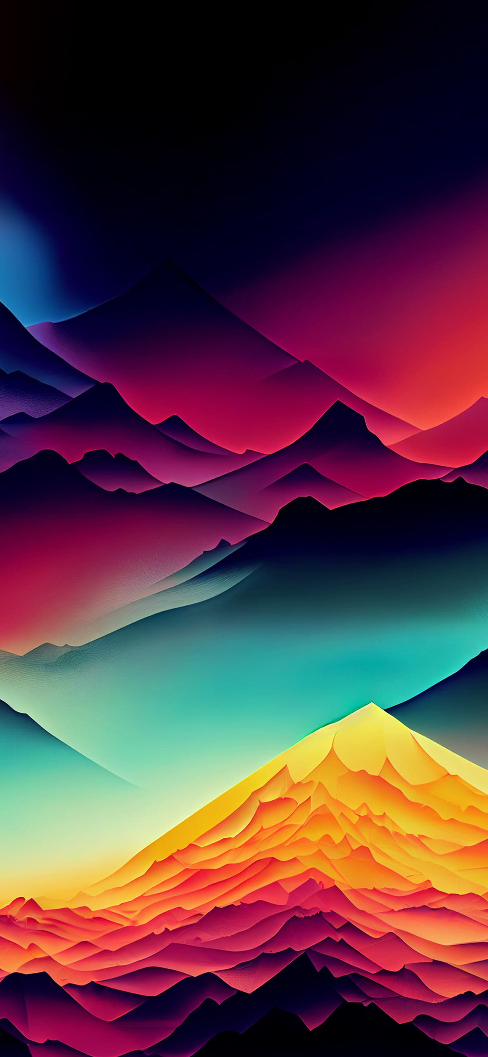 Gradient Mountain Range - Pro phone wallpaper