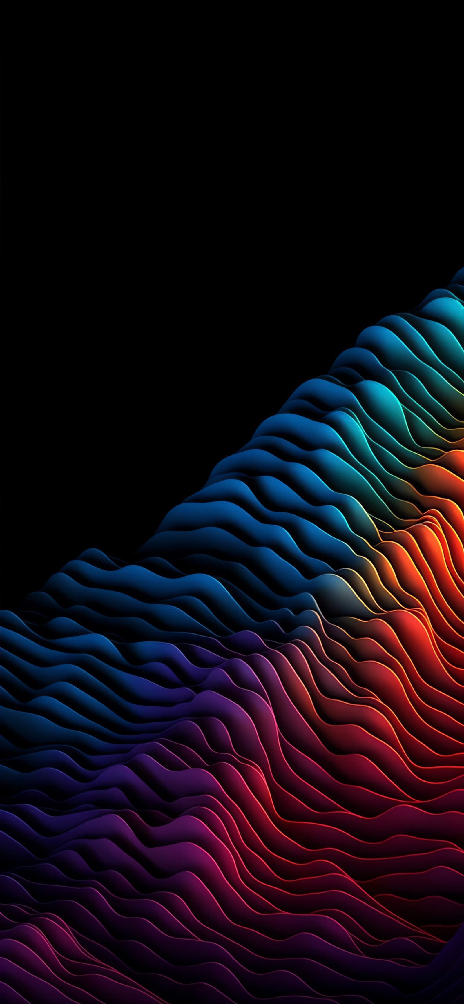 Gradient Wave Ridge - Pro phone wallpaper