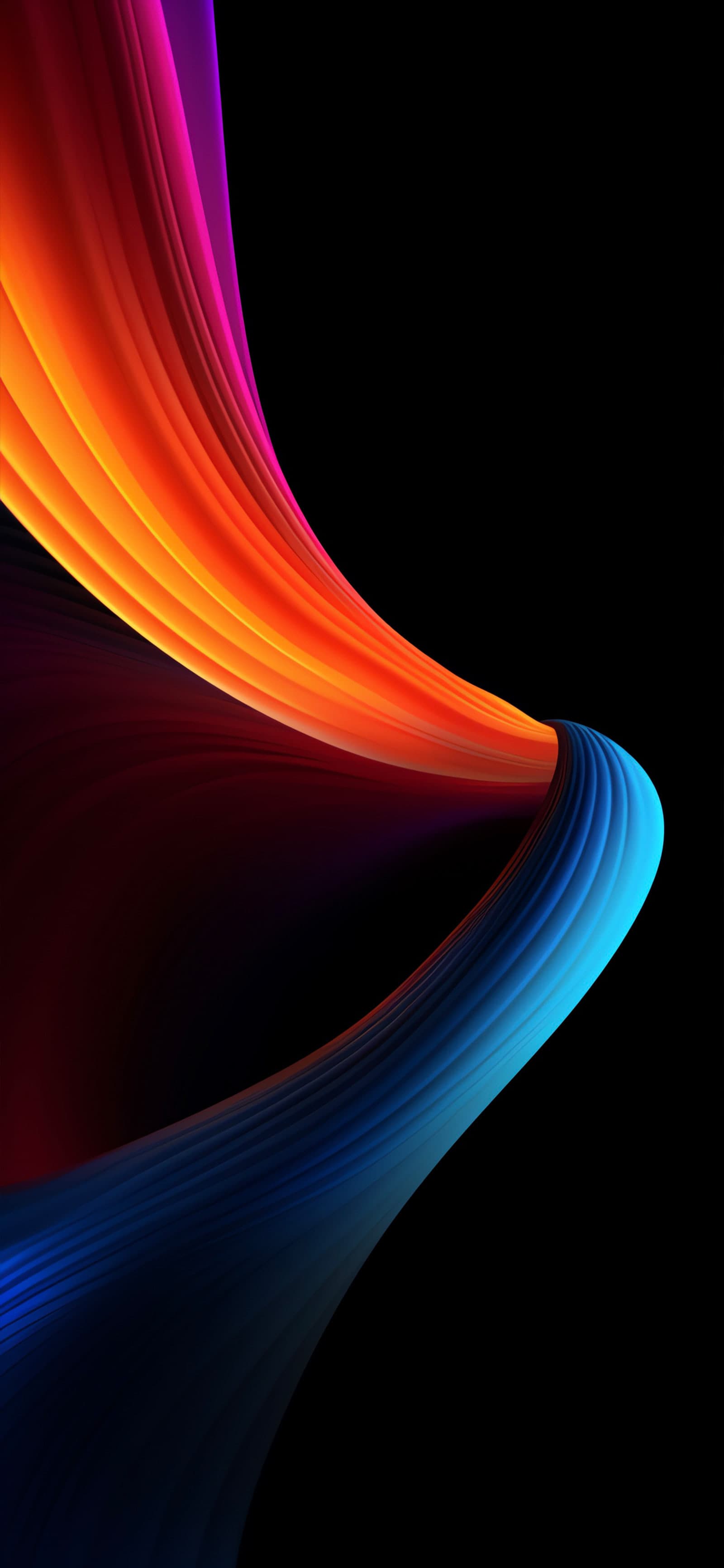 Curved Color Stream - Pro phone wallpaper
