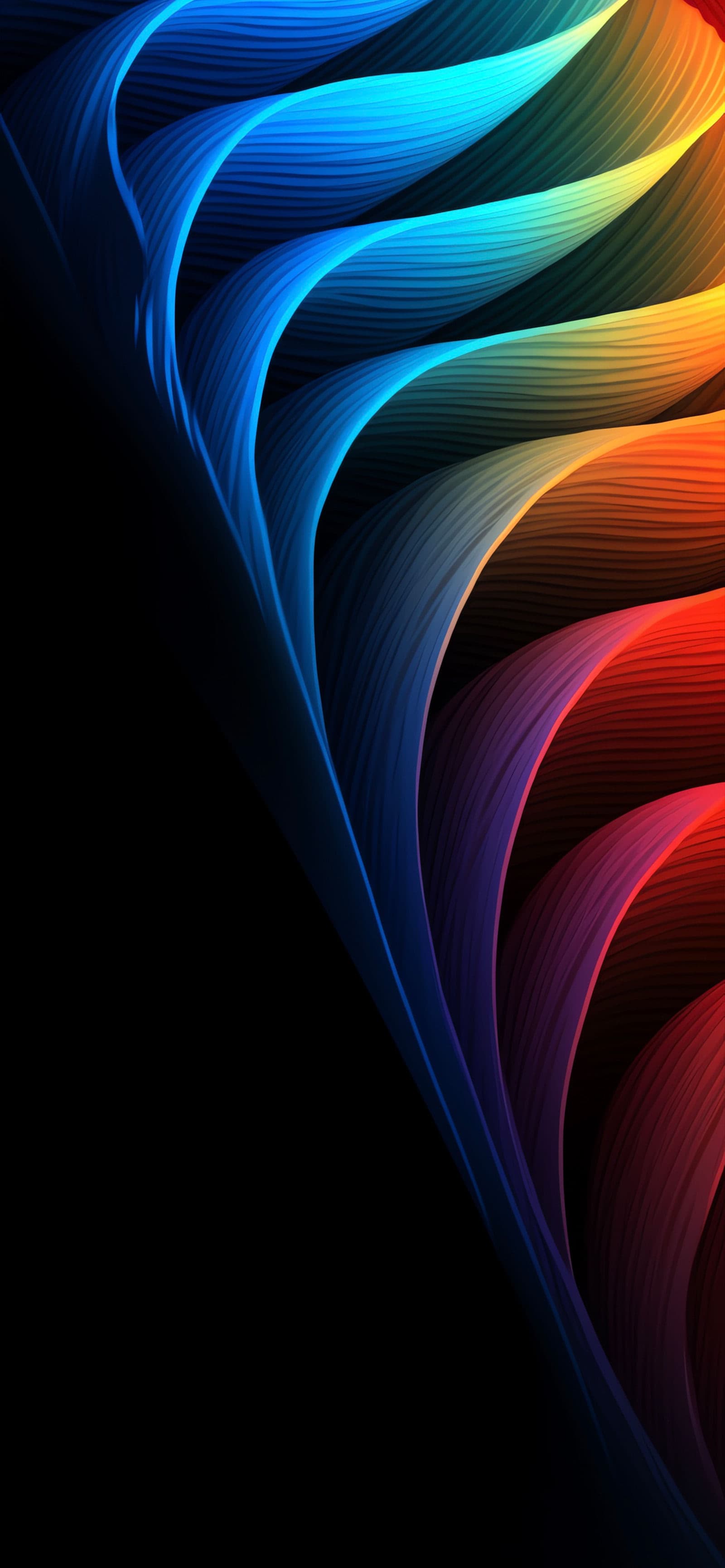 Rainbow Ribbon Curves - Pro phone wallpaper