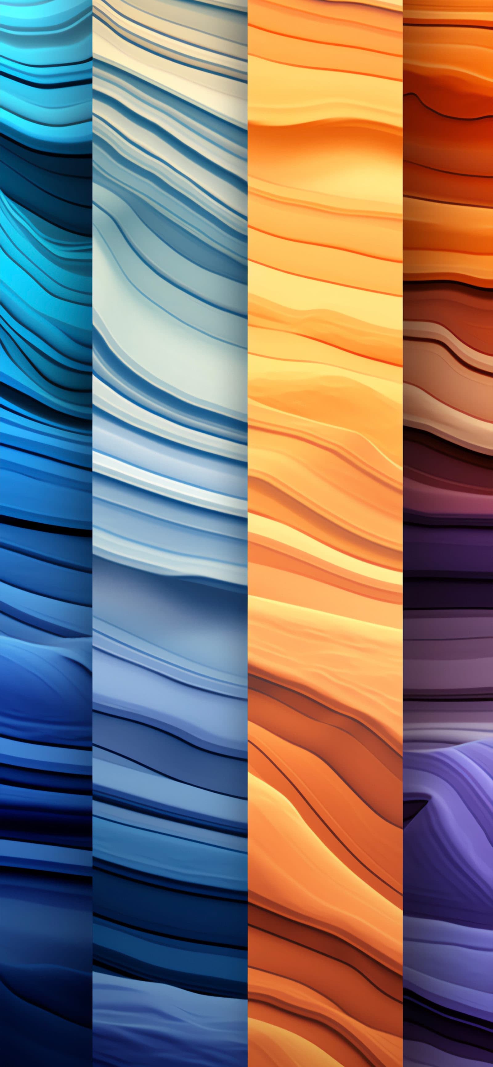 Wavy Color Panels - Pro phone wallpaper