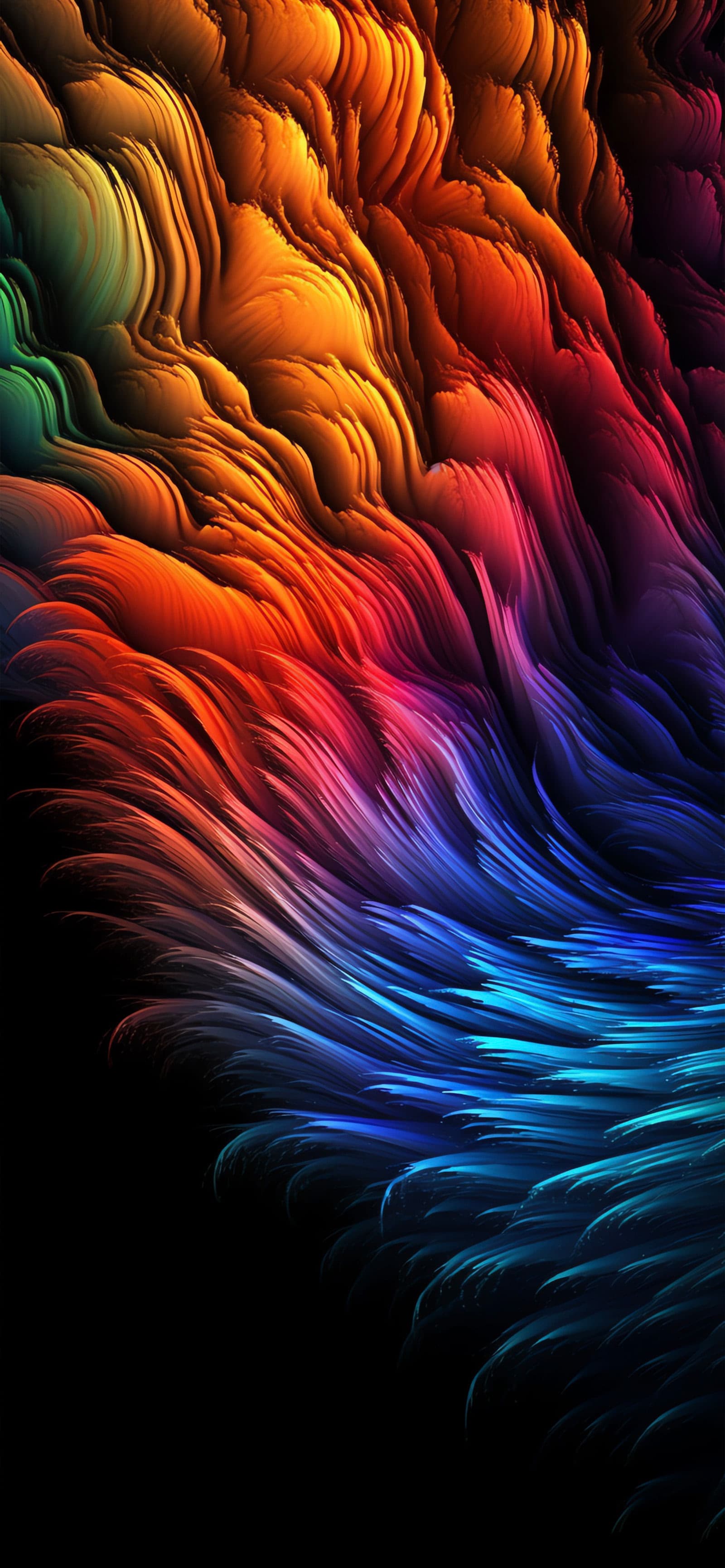 Fiery Color Streams - Pro phone wallpaper