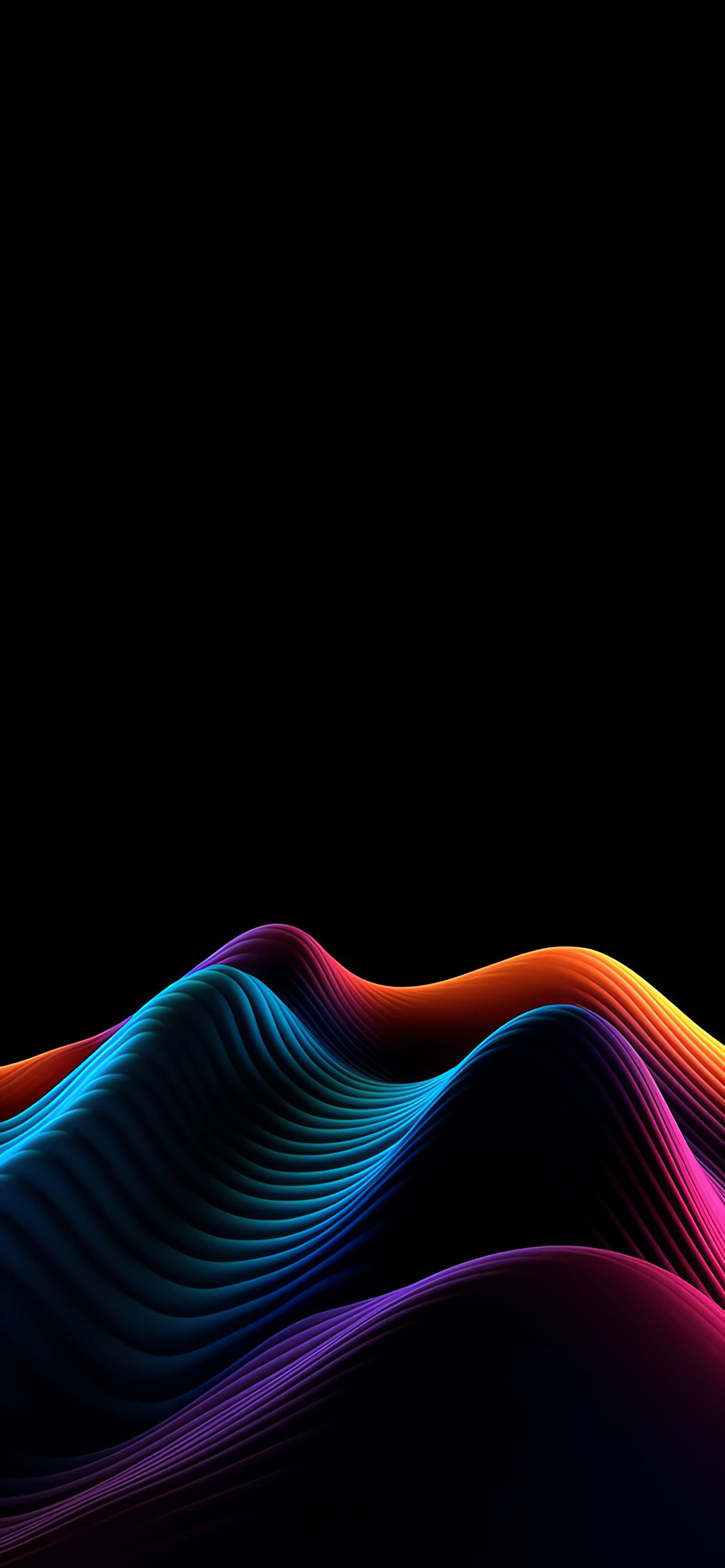 Vibrant Wavy Layers - Pro phone wallpaper