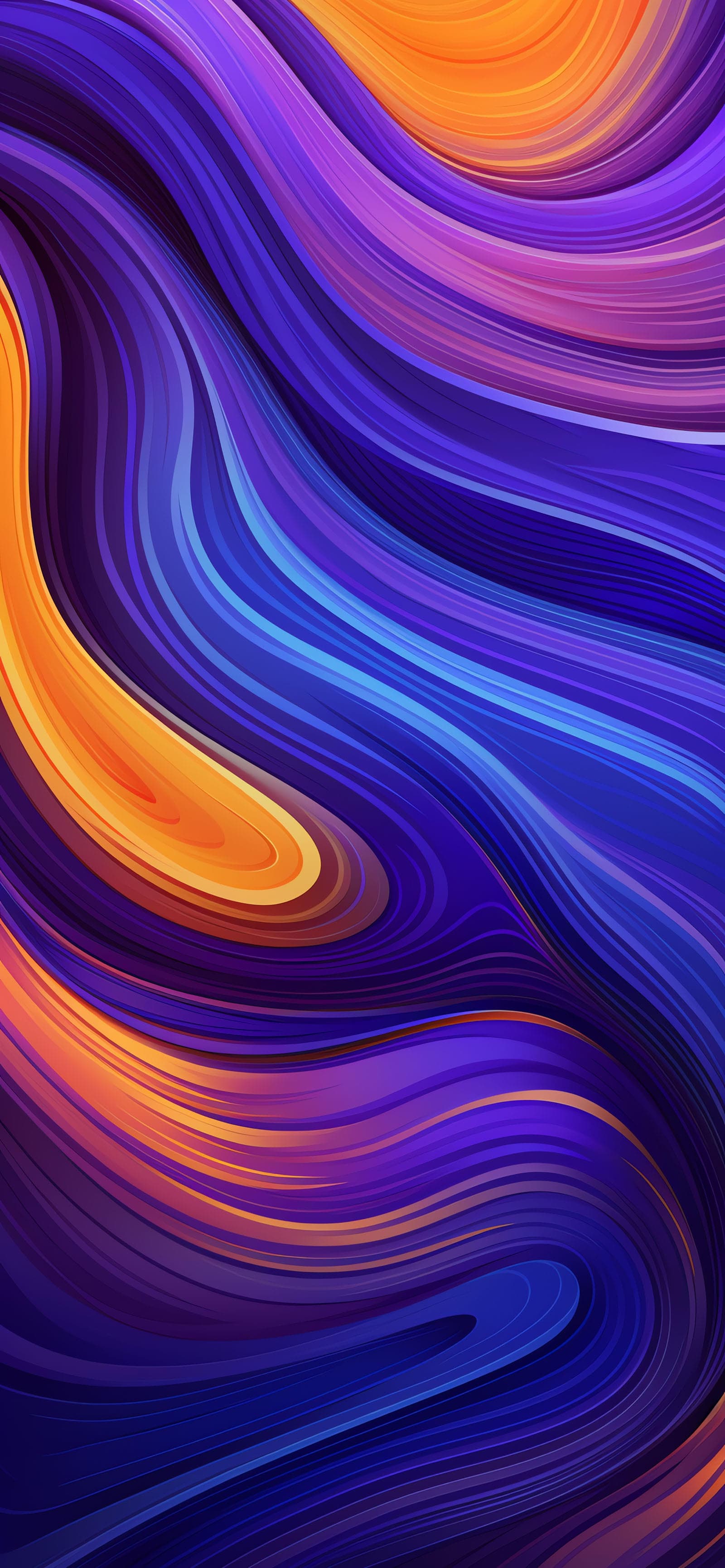 Wavy Color Lines - Pro phone wallpaper