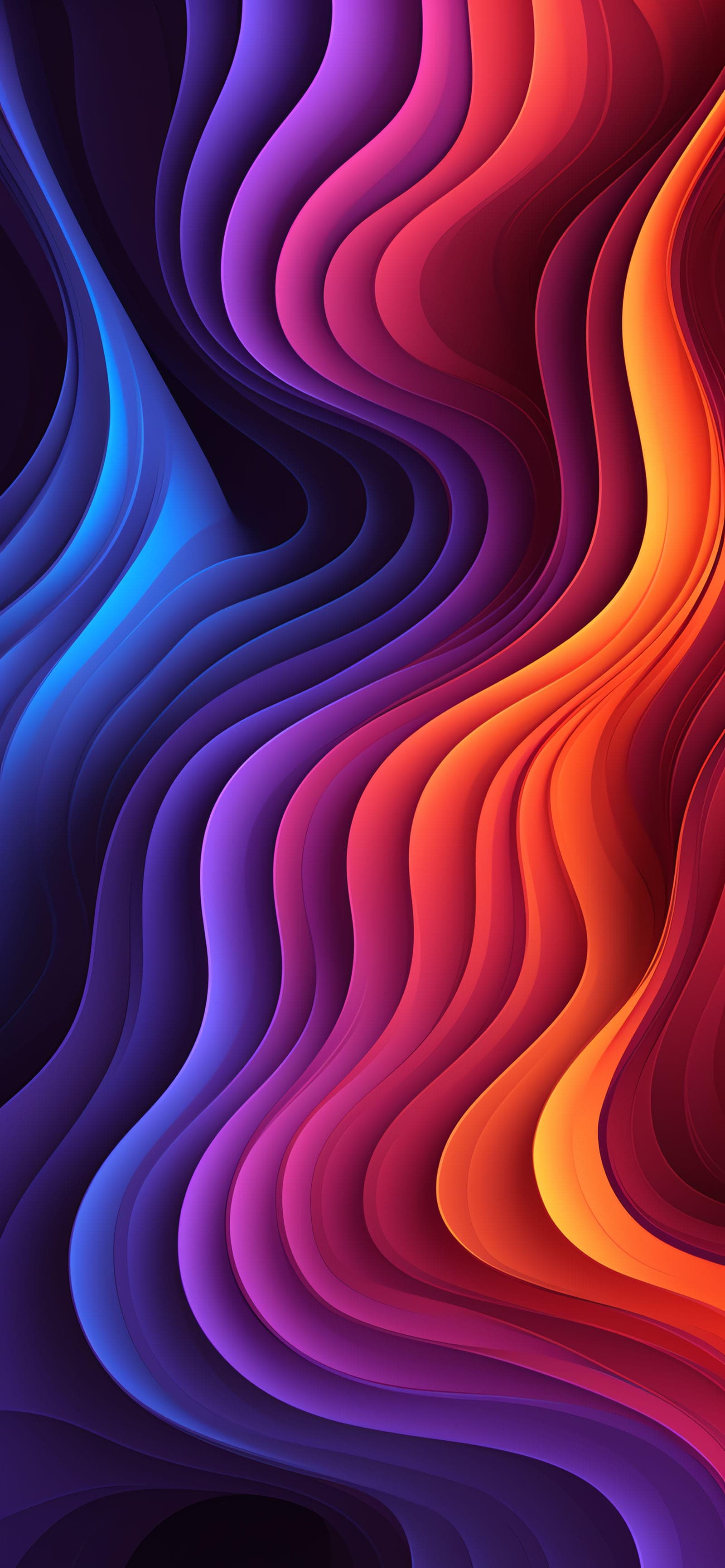 Colorful Wavy Layers - Pro phone wallpaper