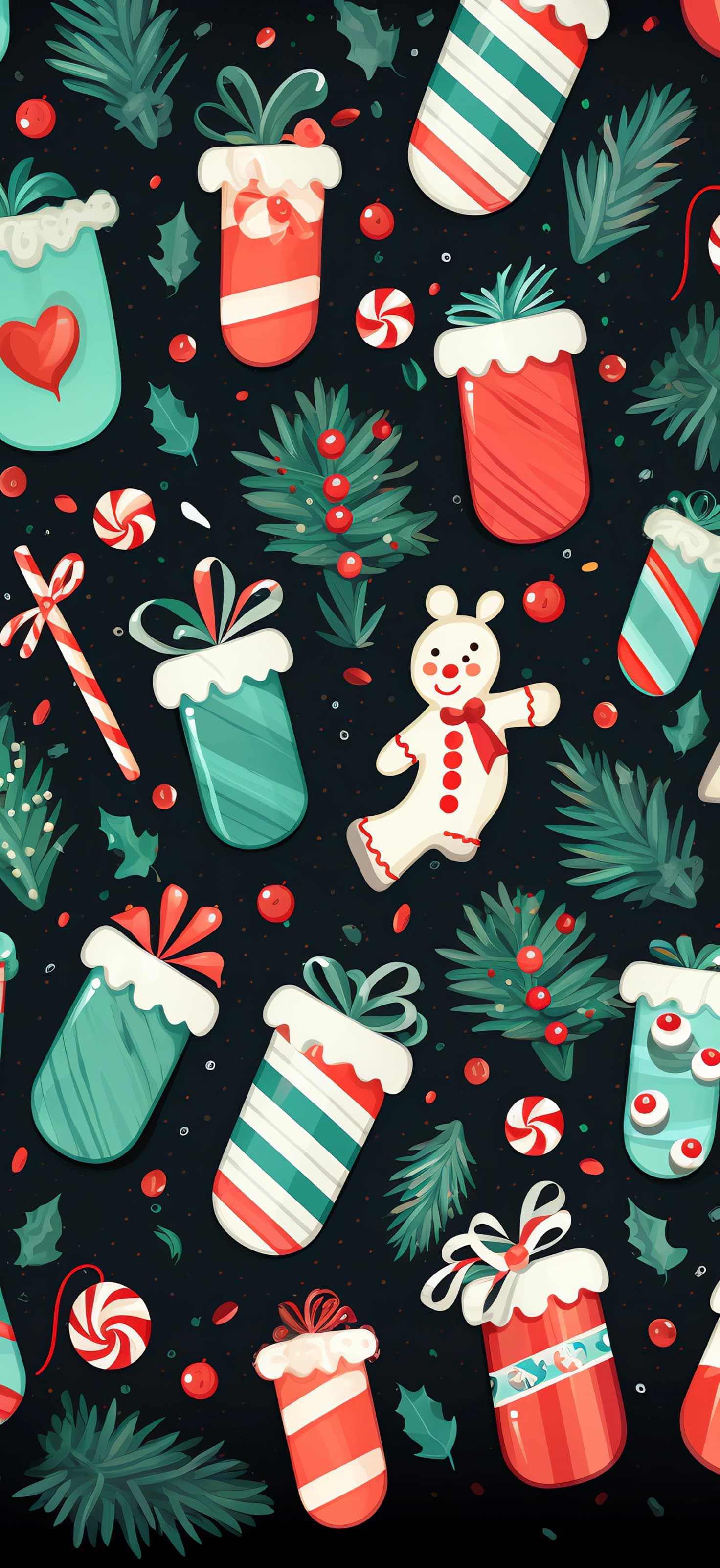 Christmas Gift Pattern - Pro phone wallpaper
