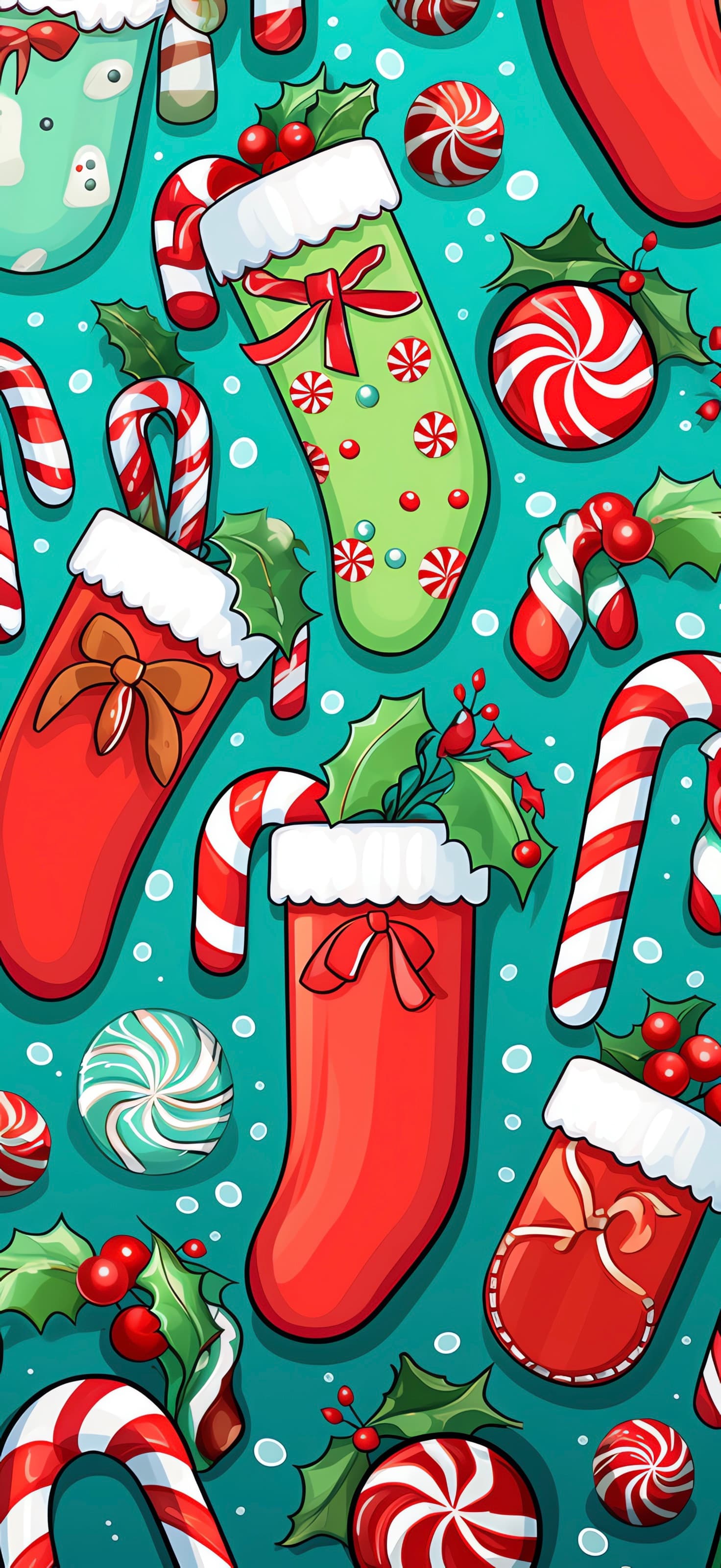 Candy Christmas Pattern - Pro phone wallpaper