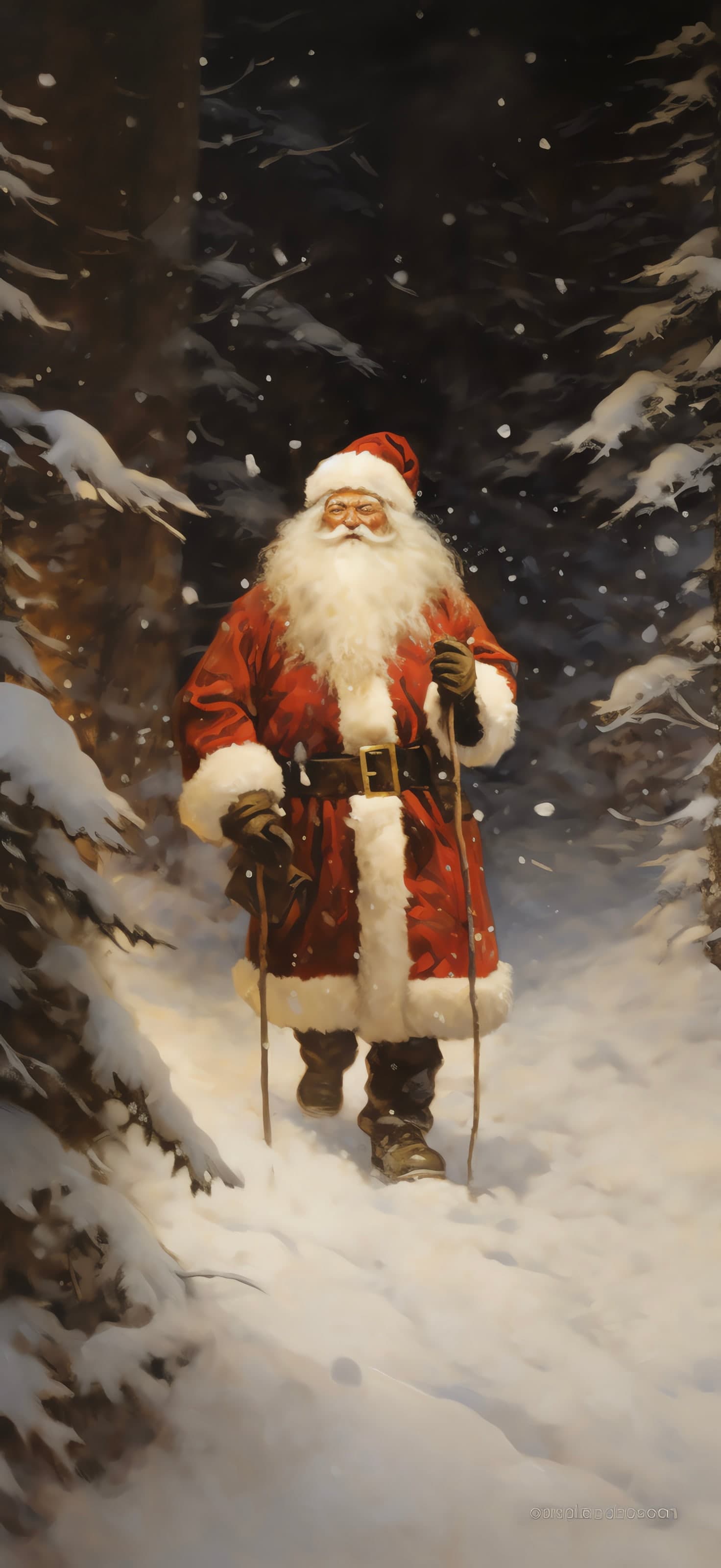 Santa's Winter Walk - Pro phone wallpaper