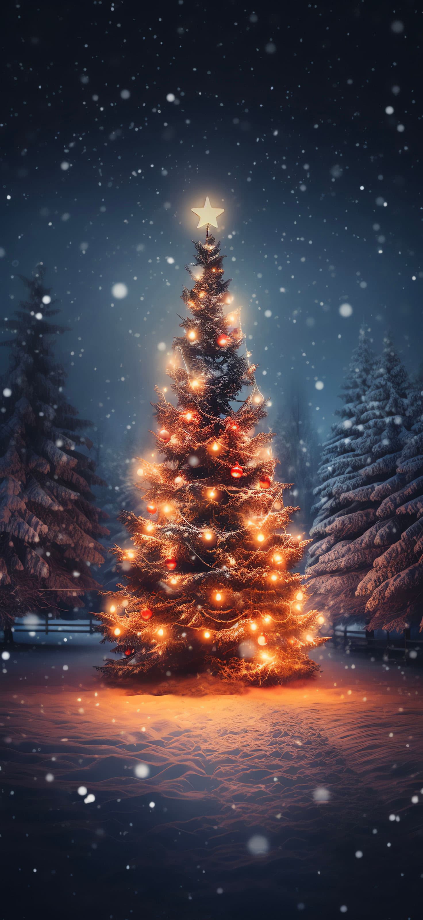 Christmas Tree Glow - Pro phone wallpaper