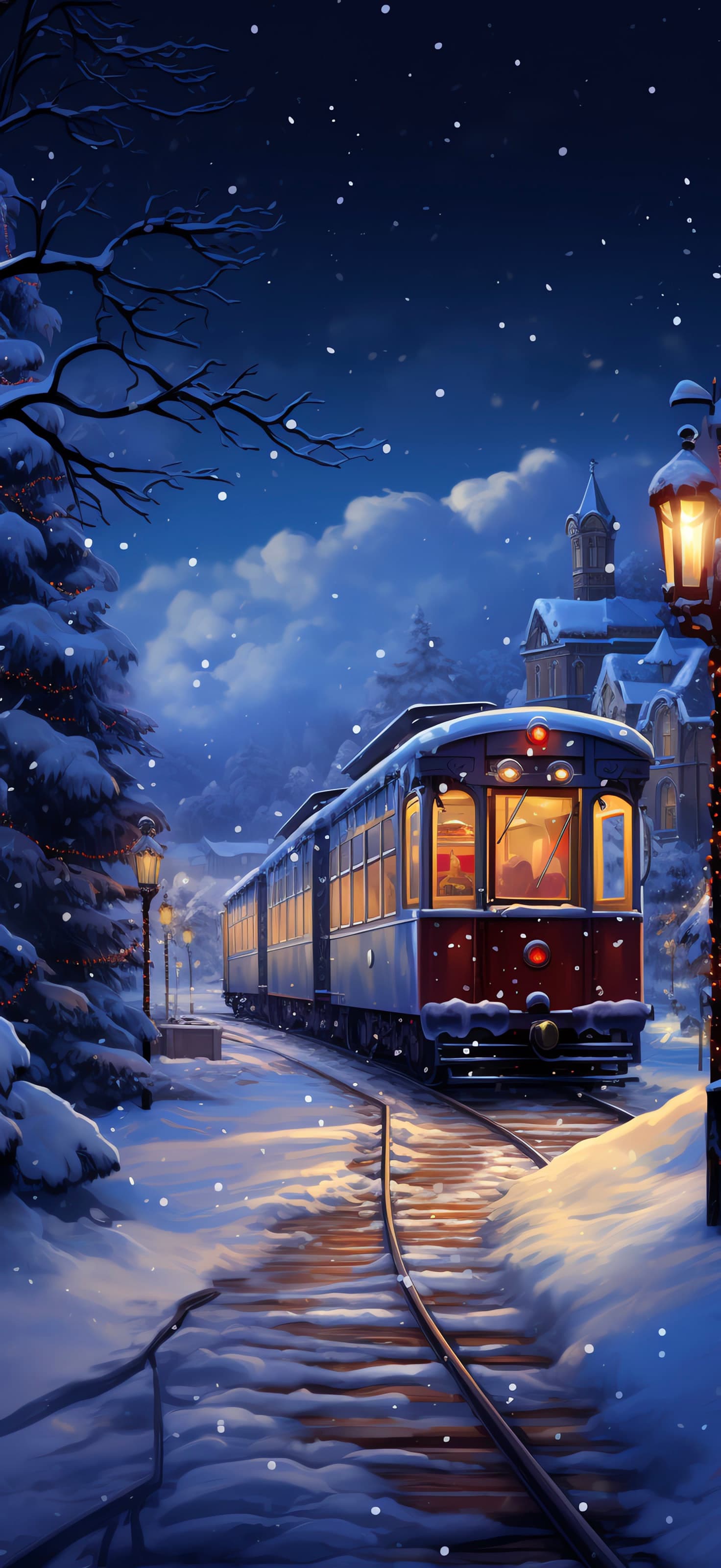 Winter Train Ride - Pro phone wallpaper