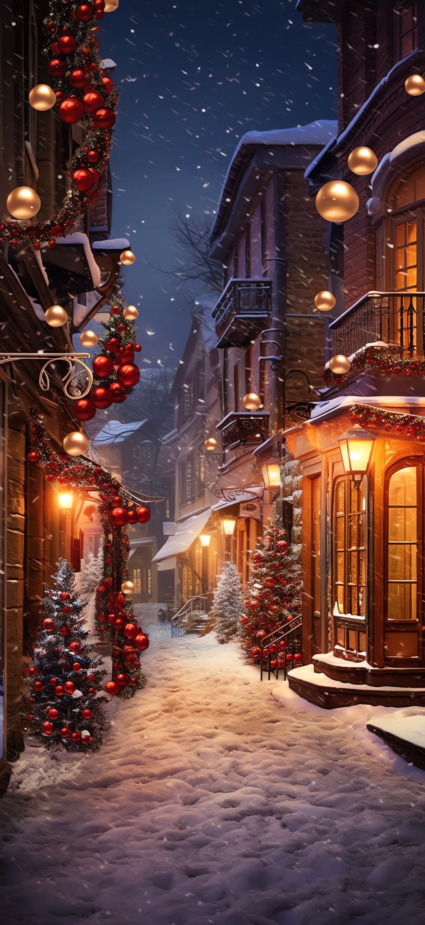 Snowy Christmas Portrait - Pro phone wallpaper