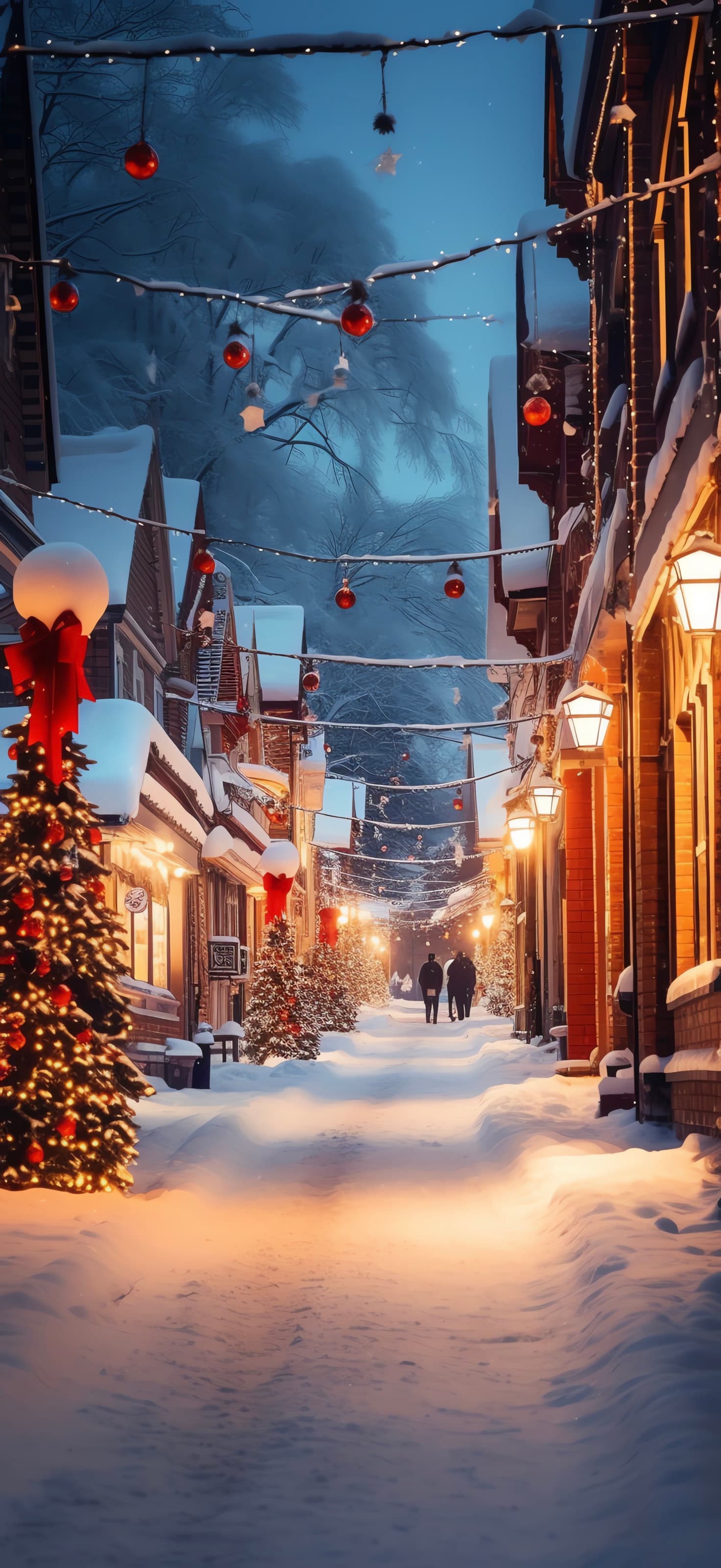 Christmas Ornaments Street - Pro phone wallpaper