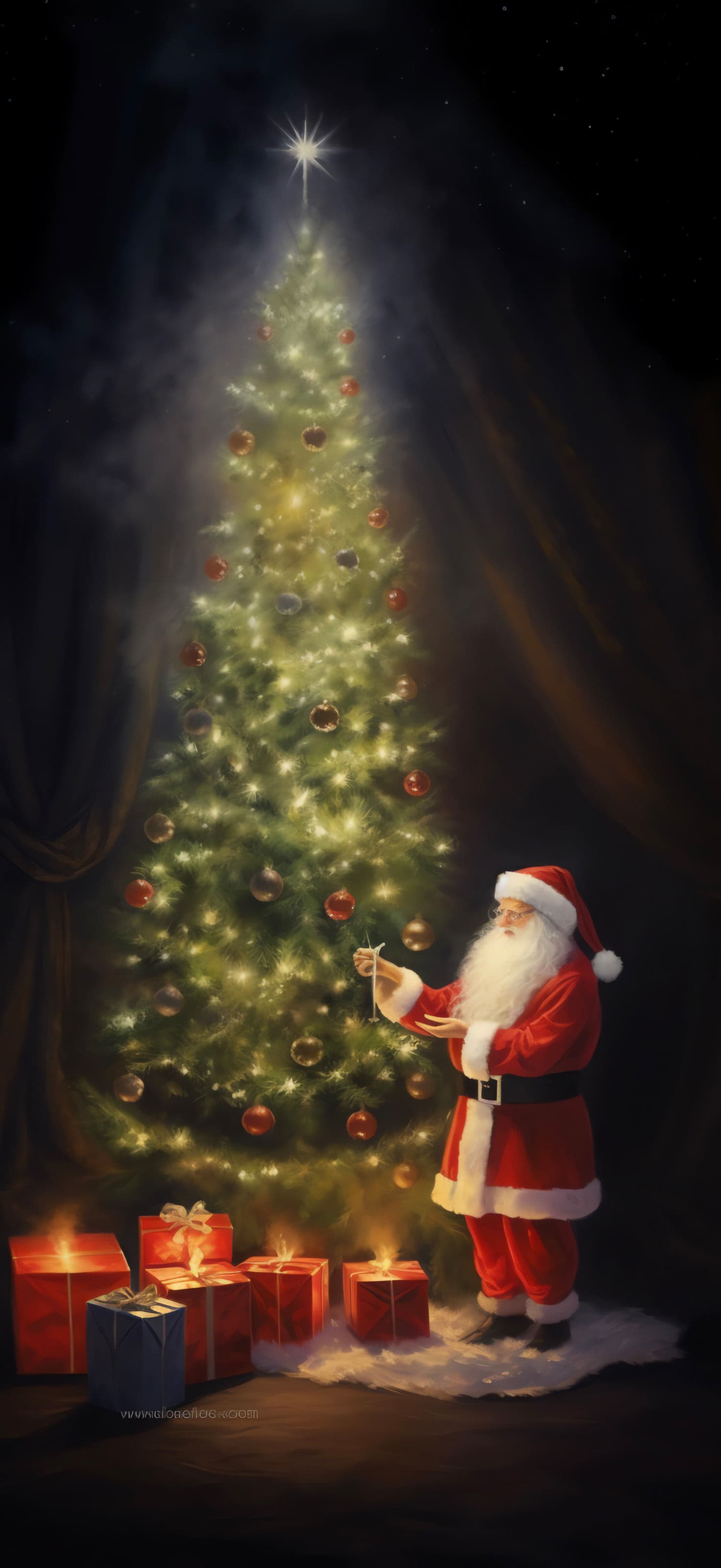 Santa's Christmas Eve - Pro phone wallpaper
