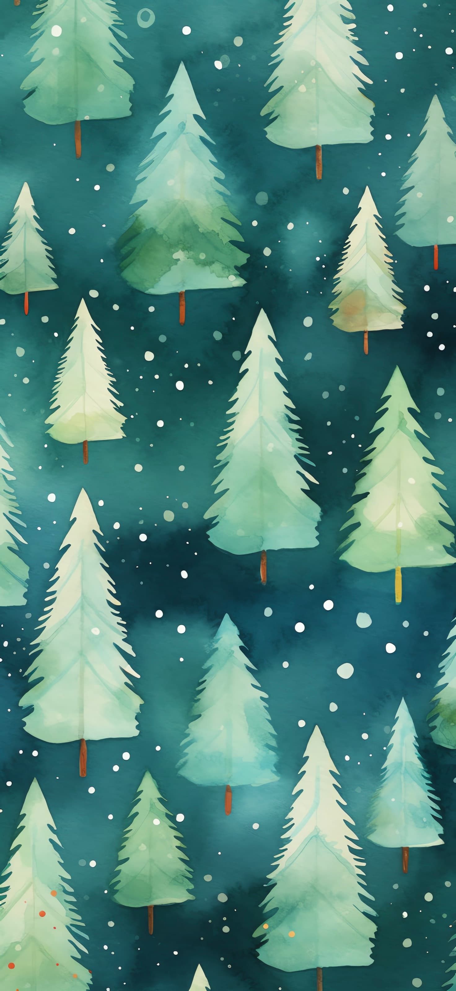 Watercolor Pines - Pro phone wallpaper