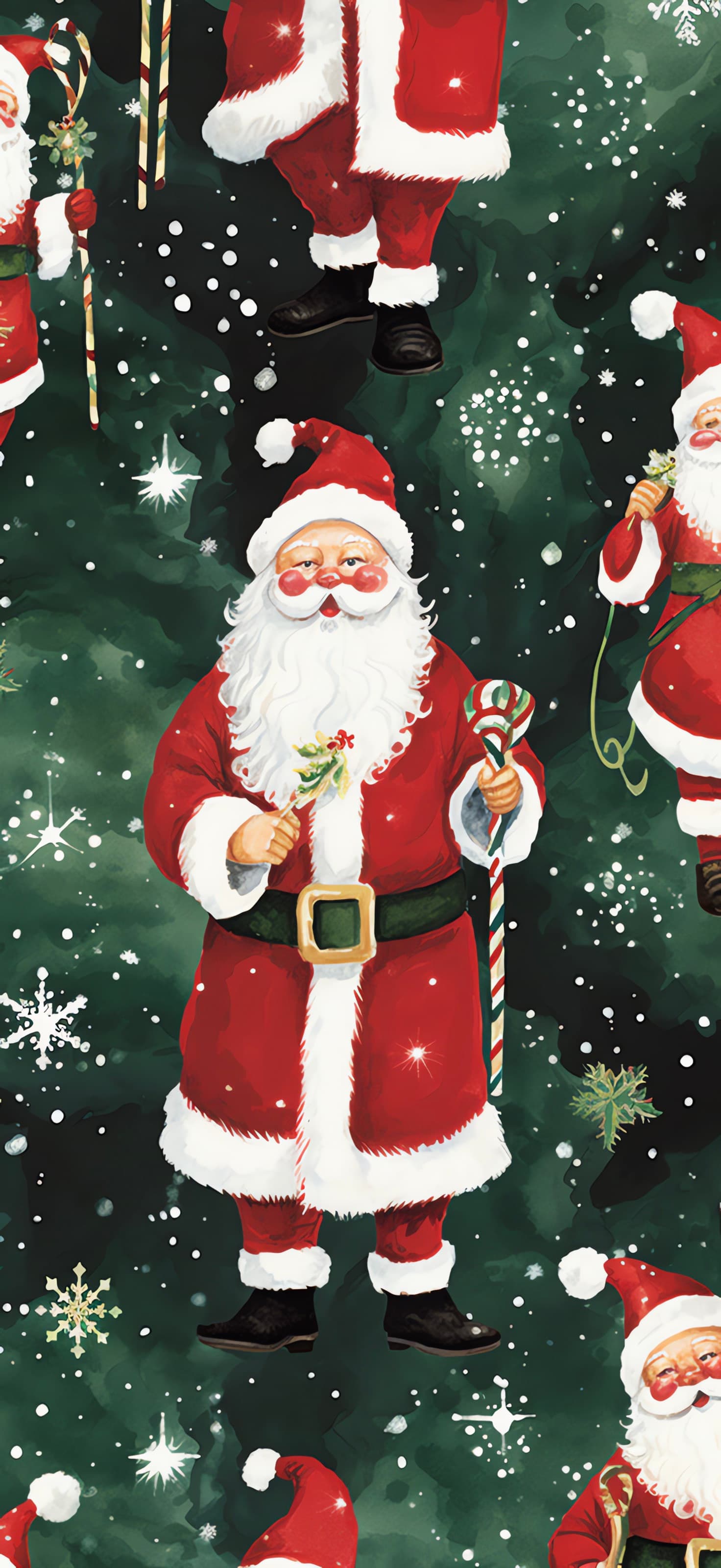 Festive Santa Pattern - Pro phone wallpaper