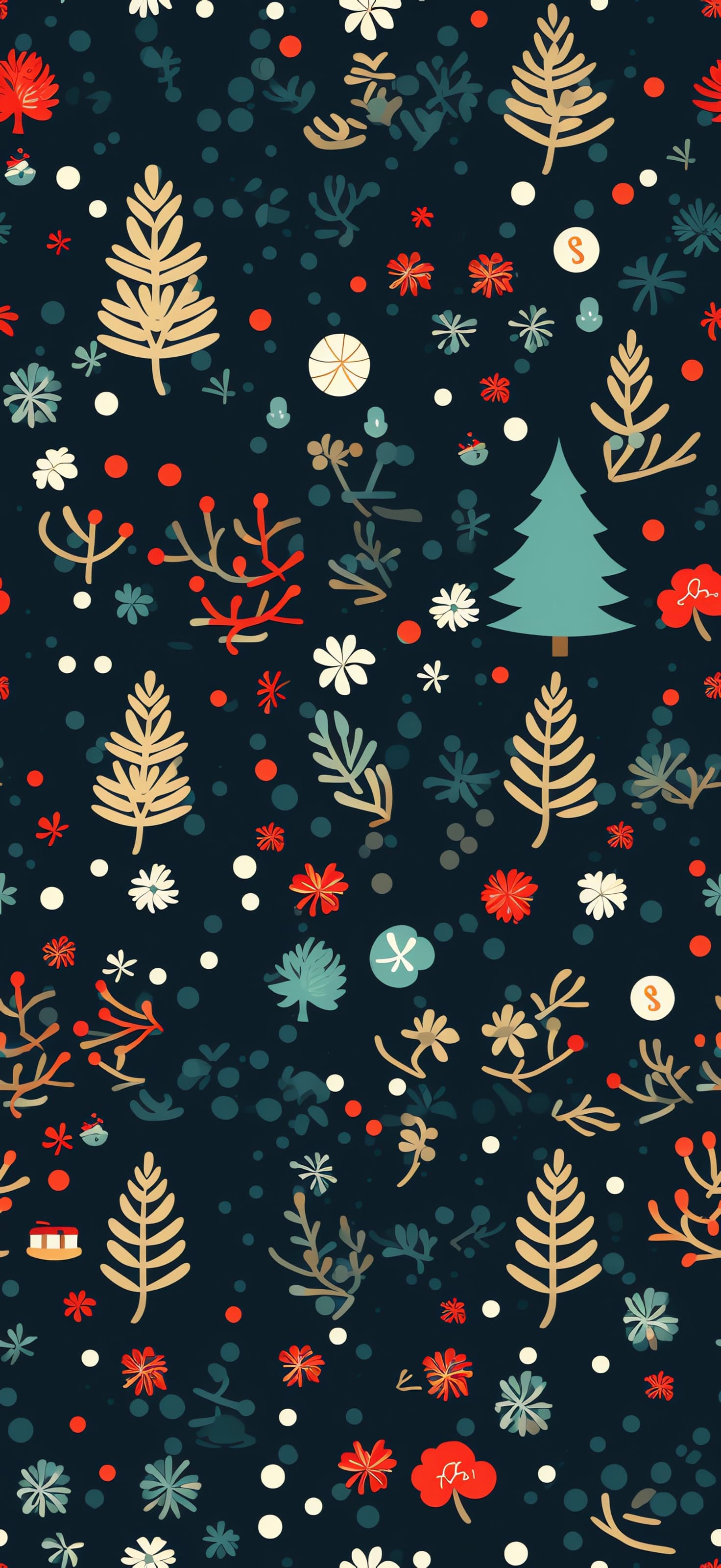 Winter Floral Pattern - Pro phone wallpaper