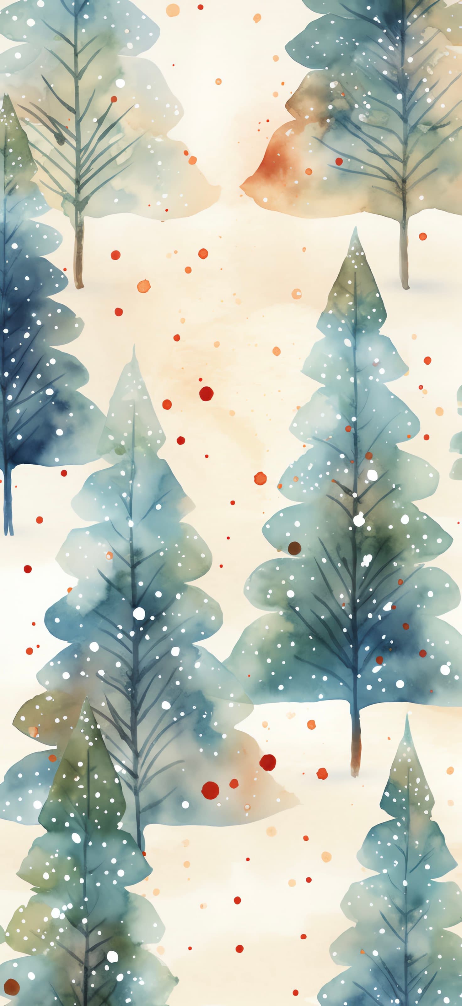 Snowy Tree Pattern - Pro phone wallpaper