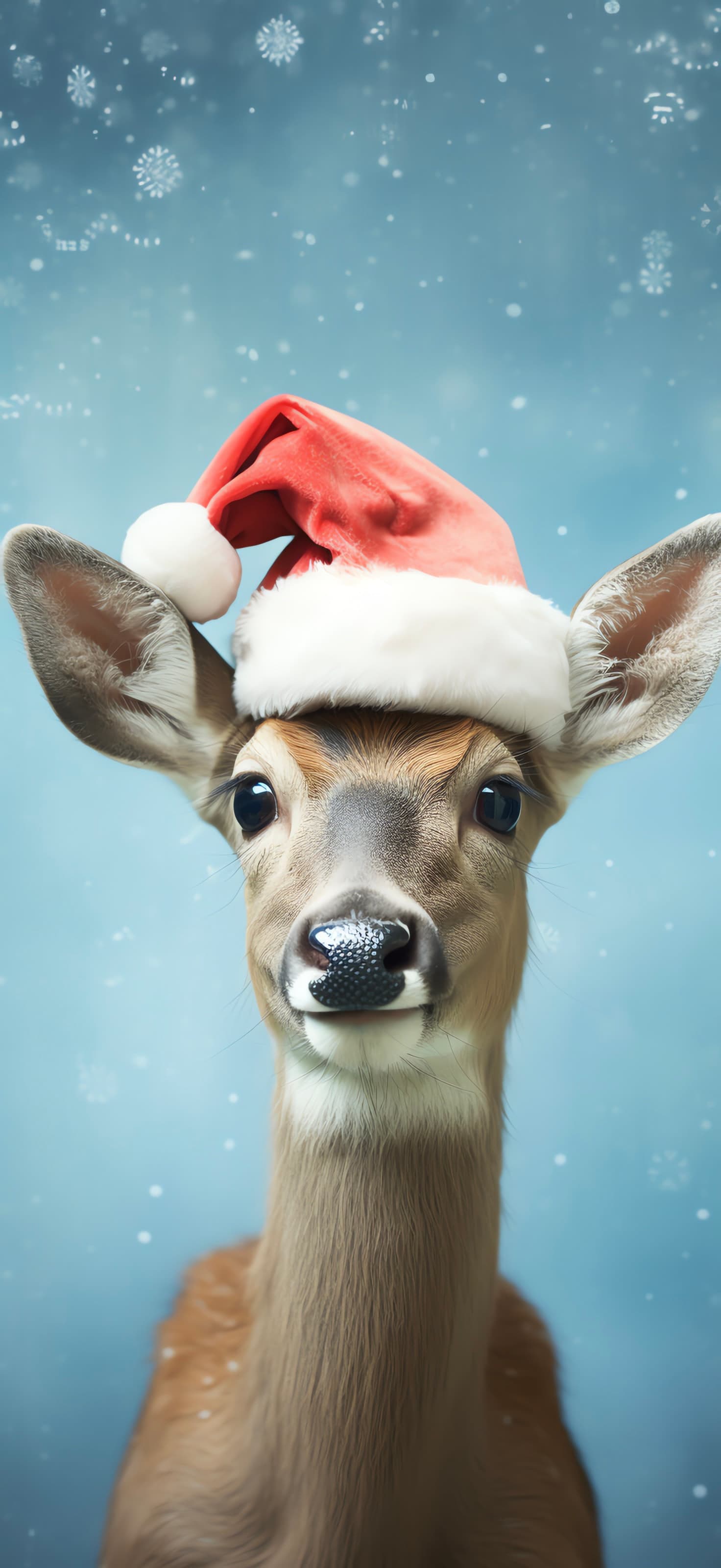 Christmas Deer Portrait - Pro phone wallpaper