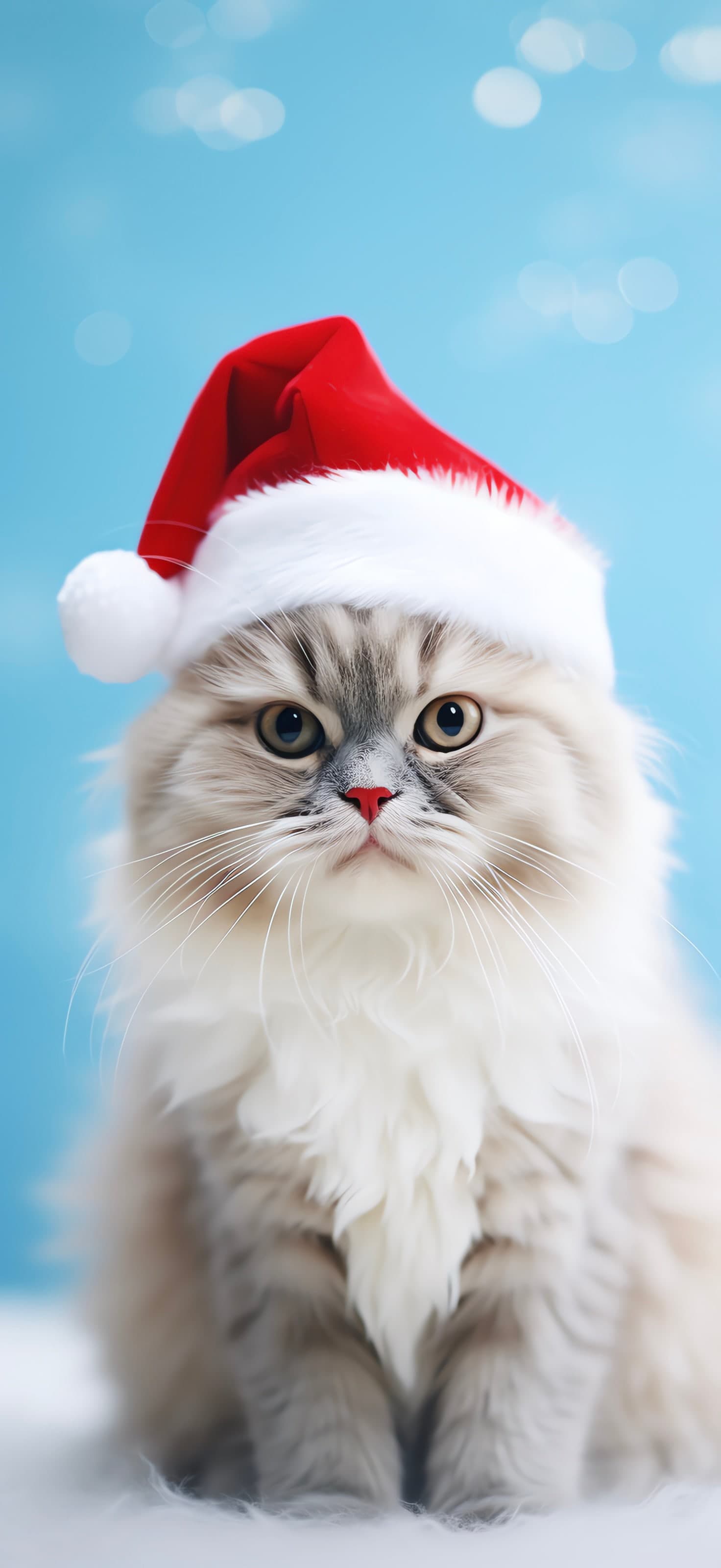 Santa Cat Portrait - Pro phone wallpaper