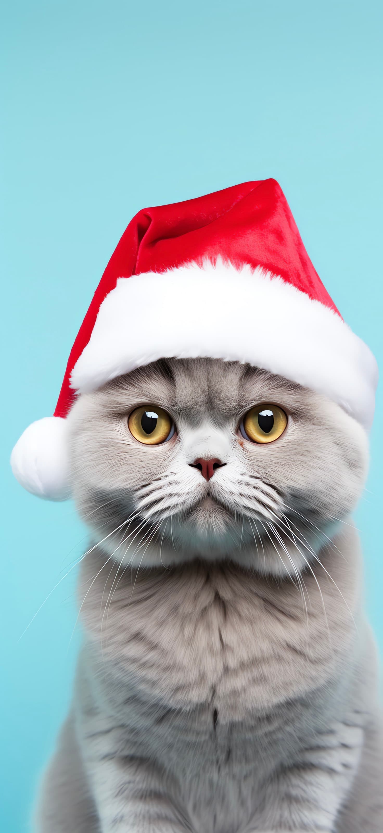Serious Santa Cat - Pro phone wallpaper