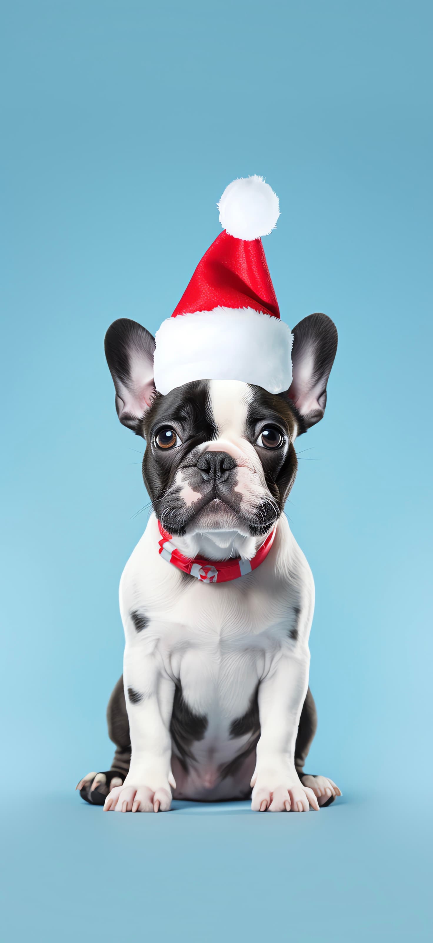 Festive Bulldog Portrait - Pro phone wallpaper