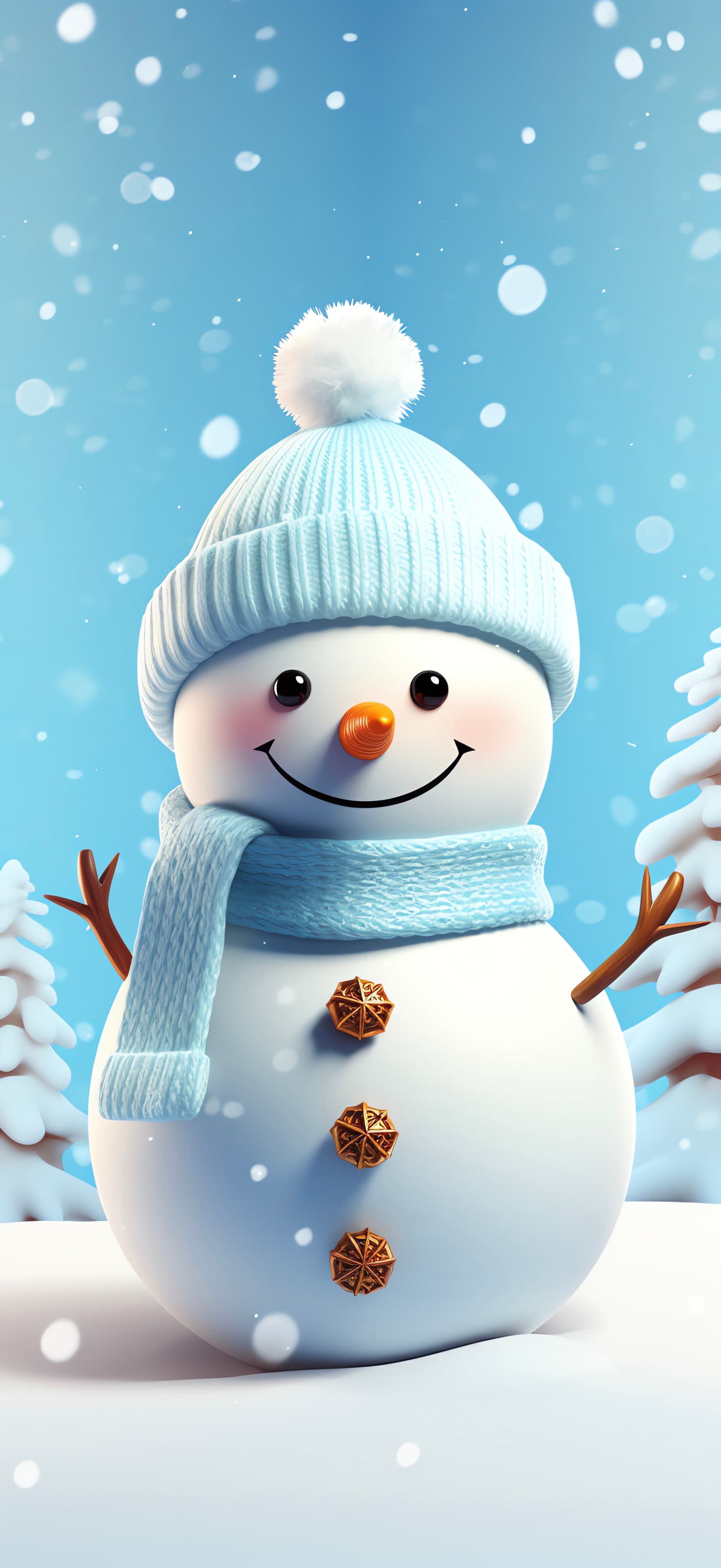 Snowman Cheer - Pro phone wallpaper