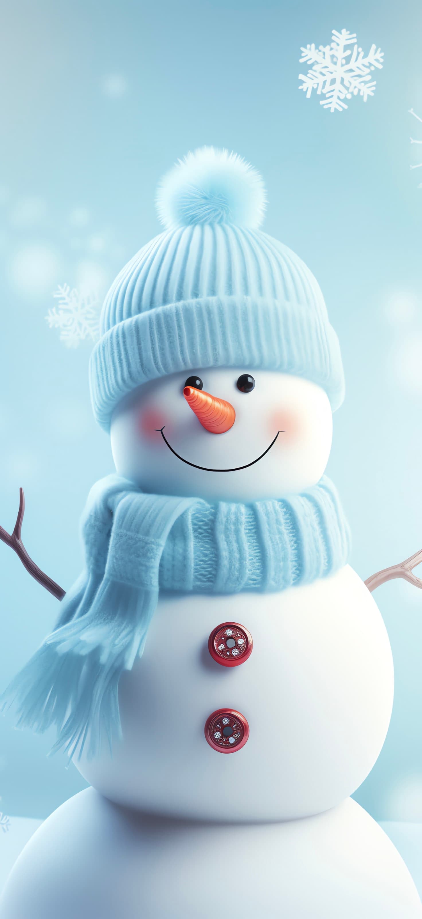 Button Snowman - Pro phone wallpaper